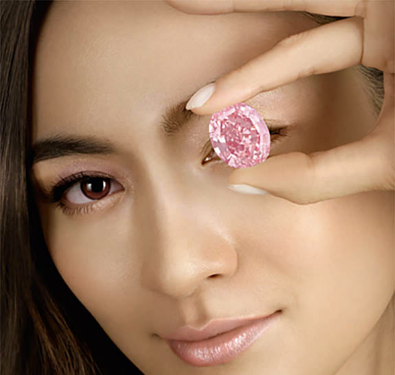 Model Holding the Pink Star Diamond