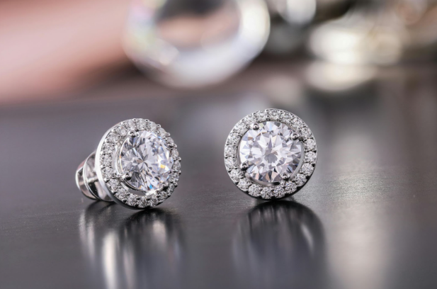 A Pair of Diamond Earrings