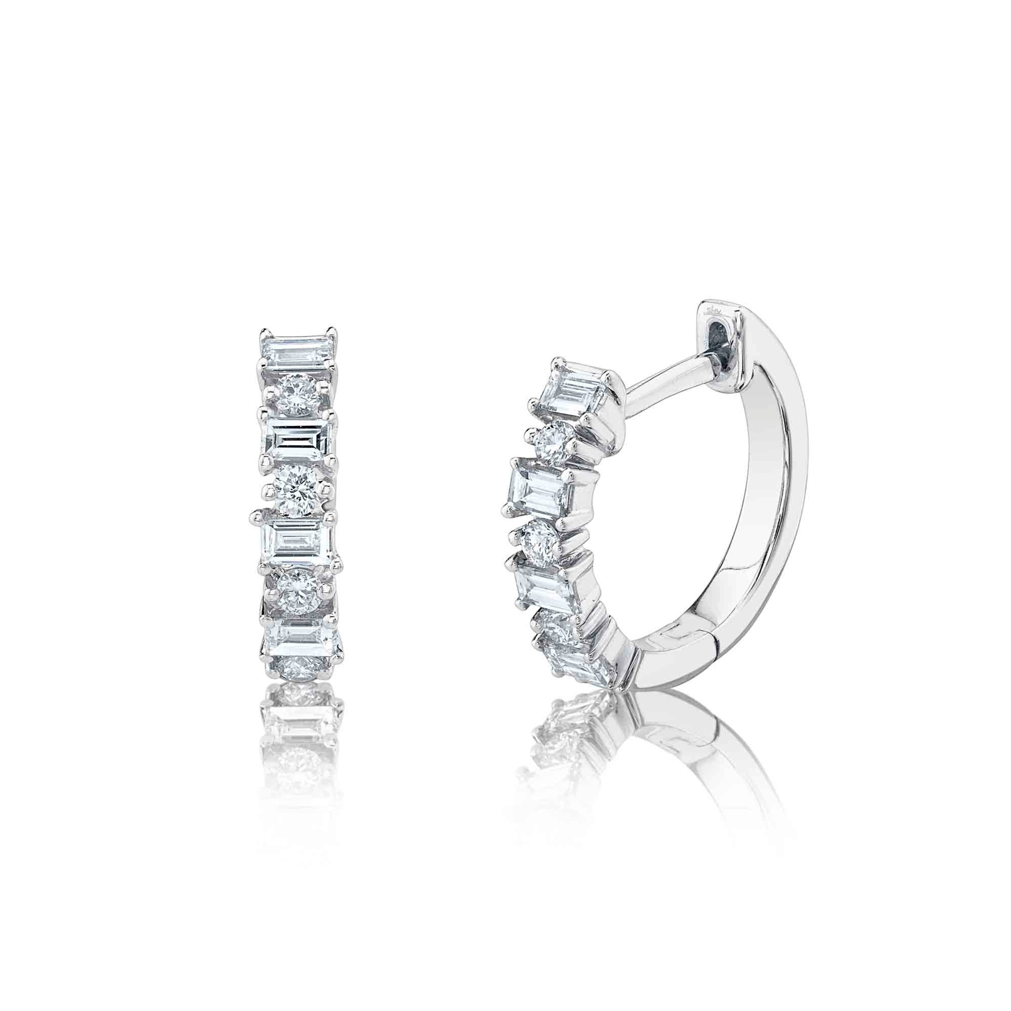 Shy Creation Diamond Huggie Earrings