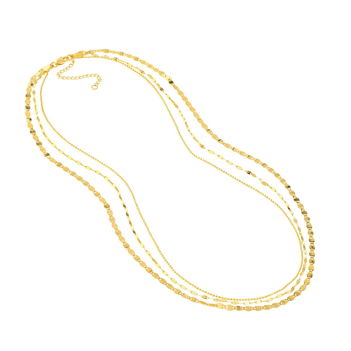 Triple Strand Gold Necklace