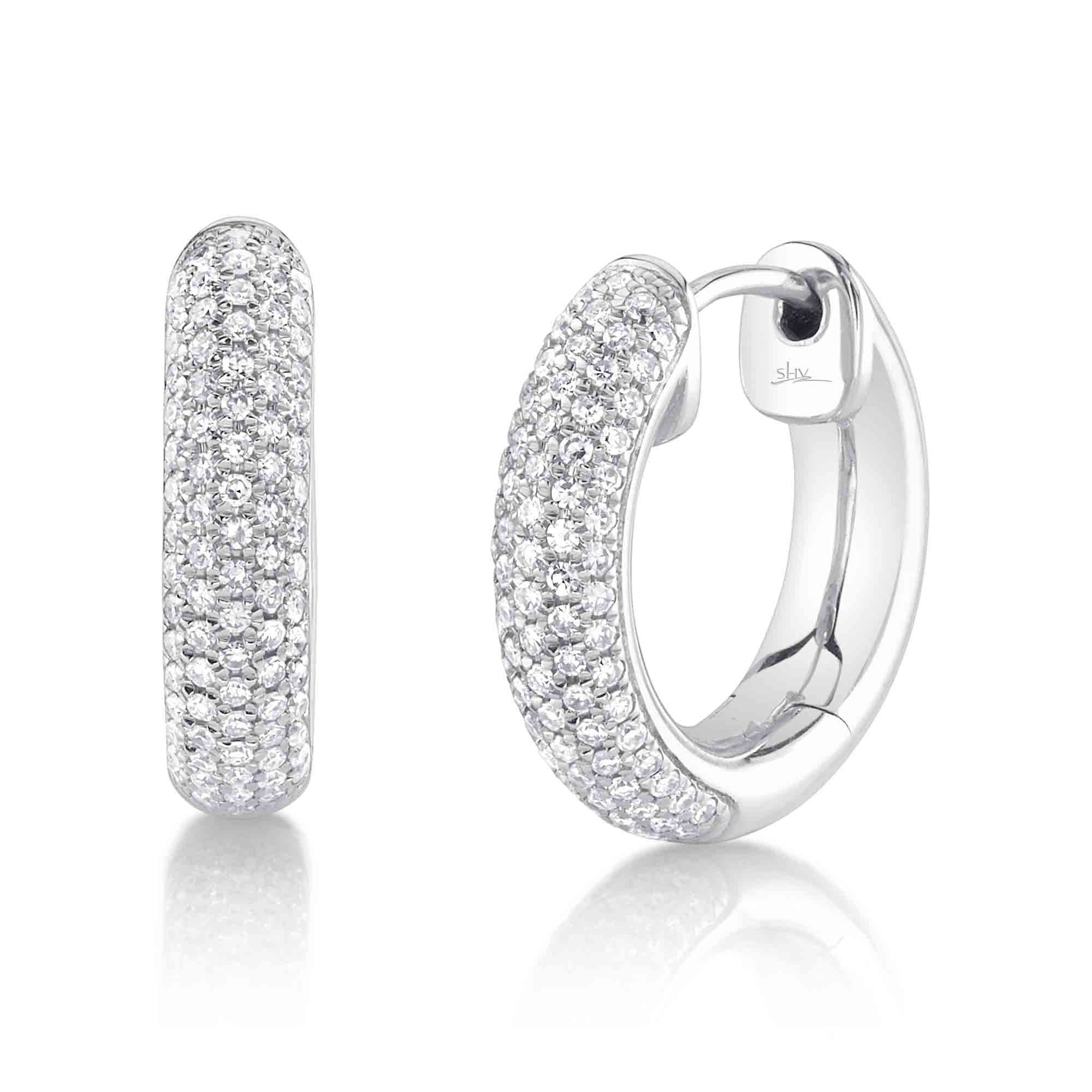 Shy Creation Diamond Huggie Earrings