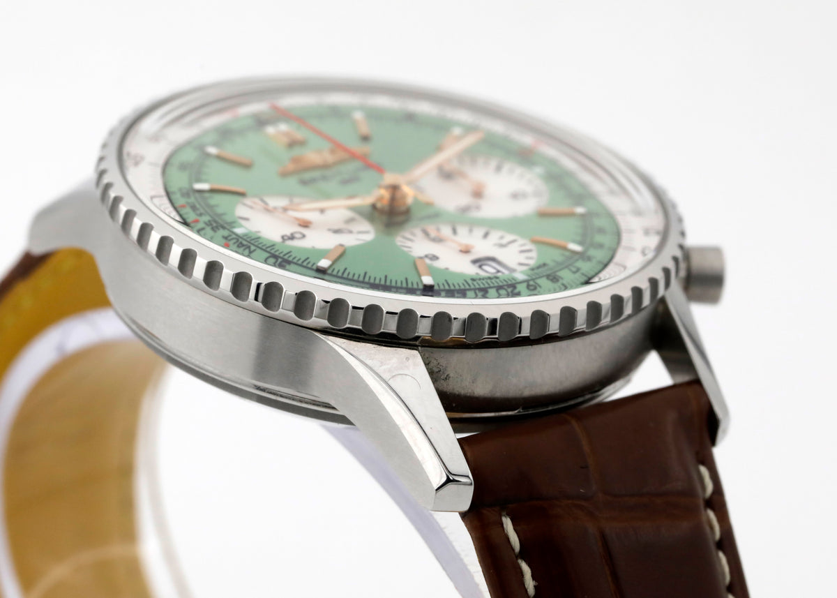 Pre Owned Brietling Navitimer B01 Chronograph 41mm mint green dial, ref. AB0139211L1P1