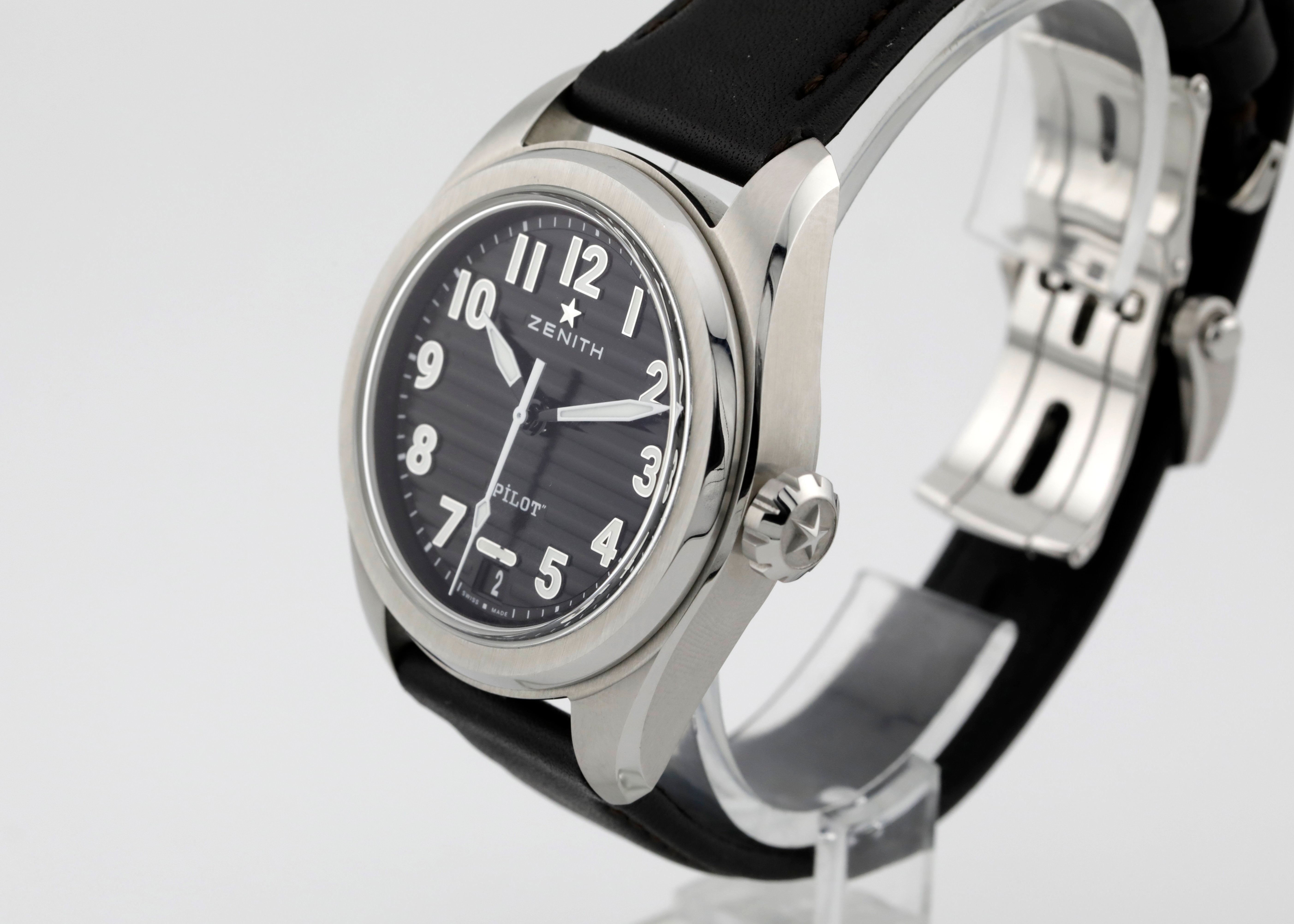 Pre Owned Zenith Pilot Central Second & Date Ref# 03.4000.3620/21.I001