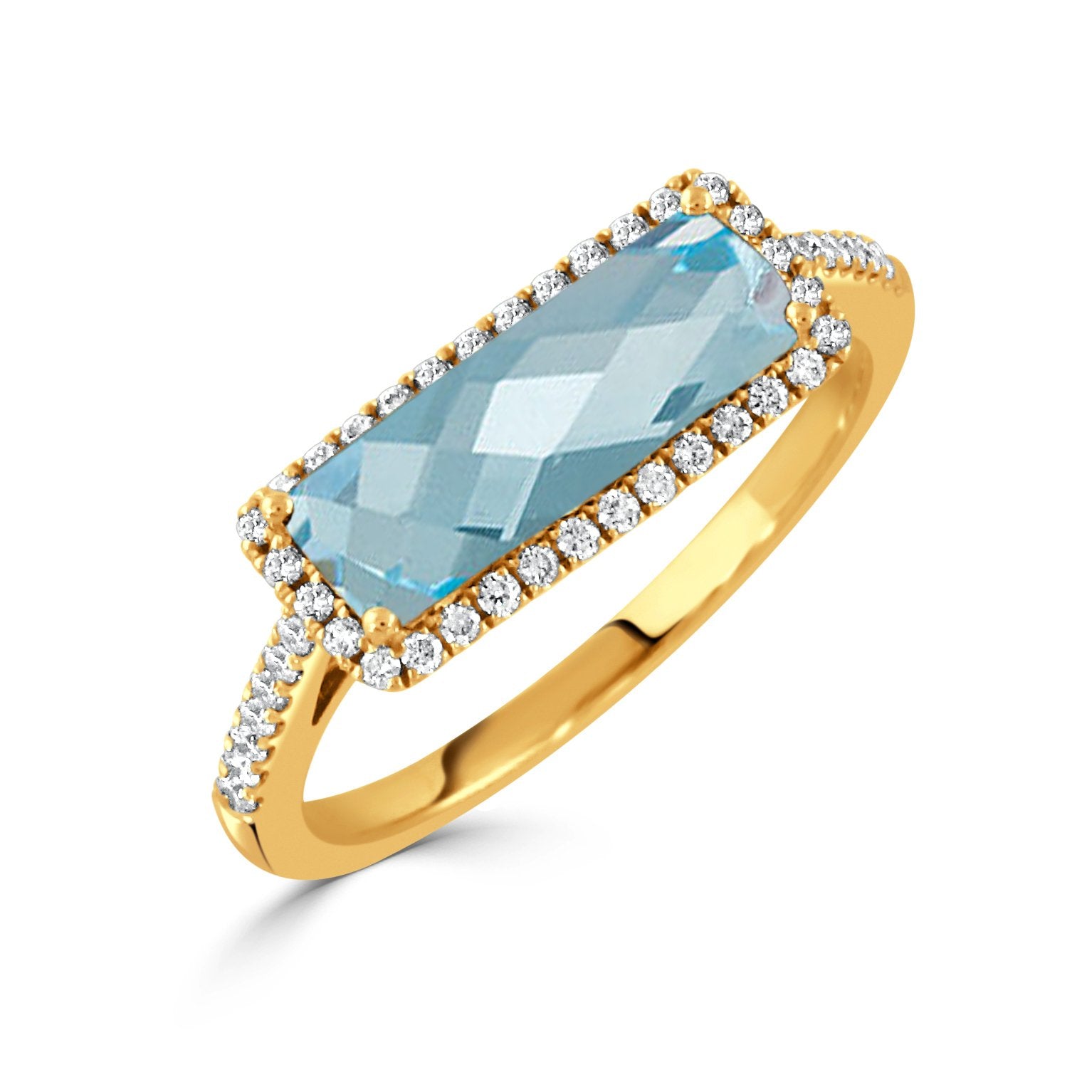 Doves Sky Blue Topaz and Diamond Ring