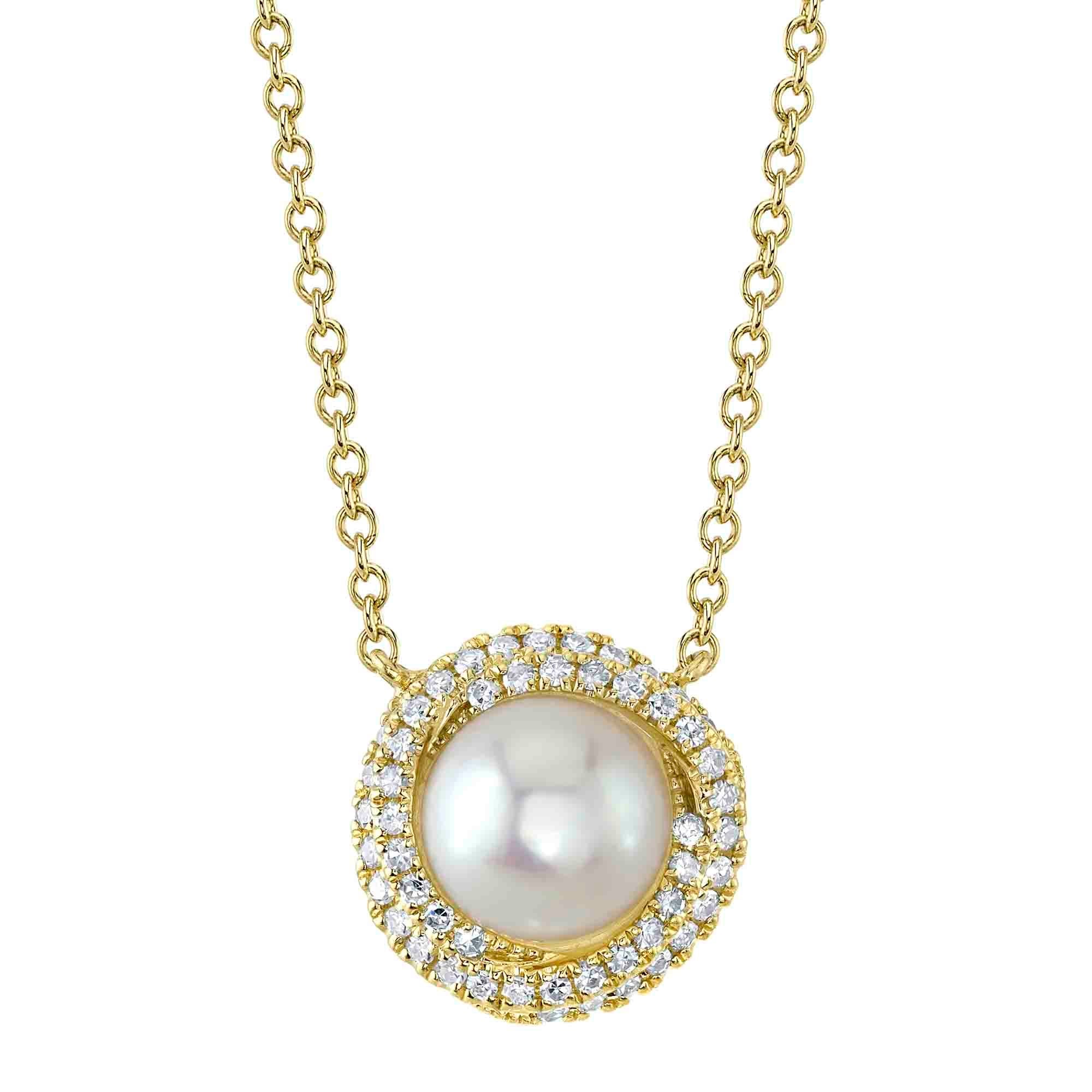 Shy Creation Diamond and Pearl Neacklace