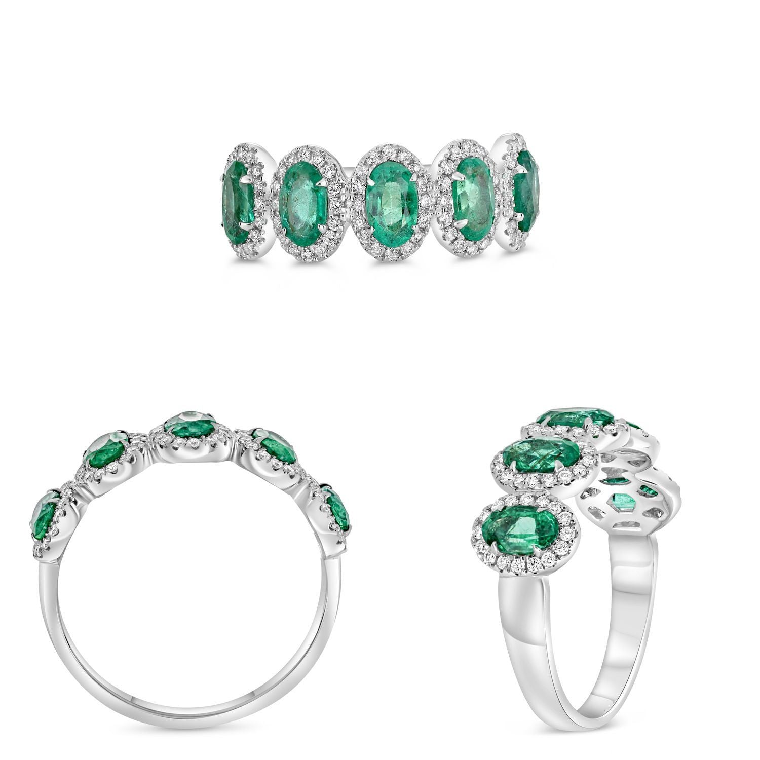 Diamond and Green Emerald Ring