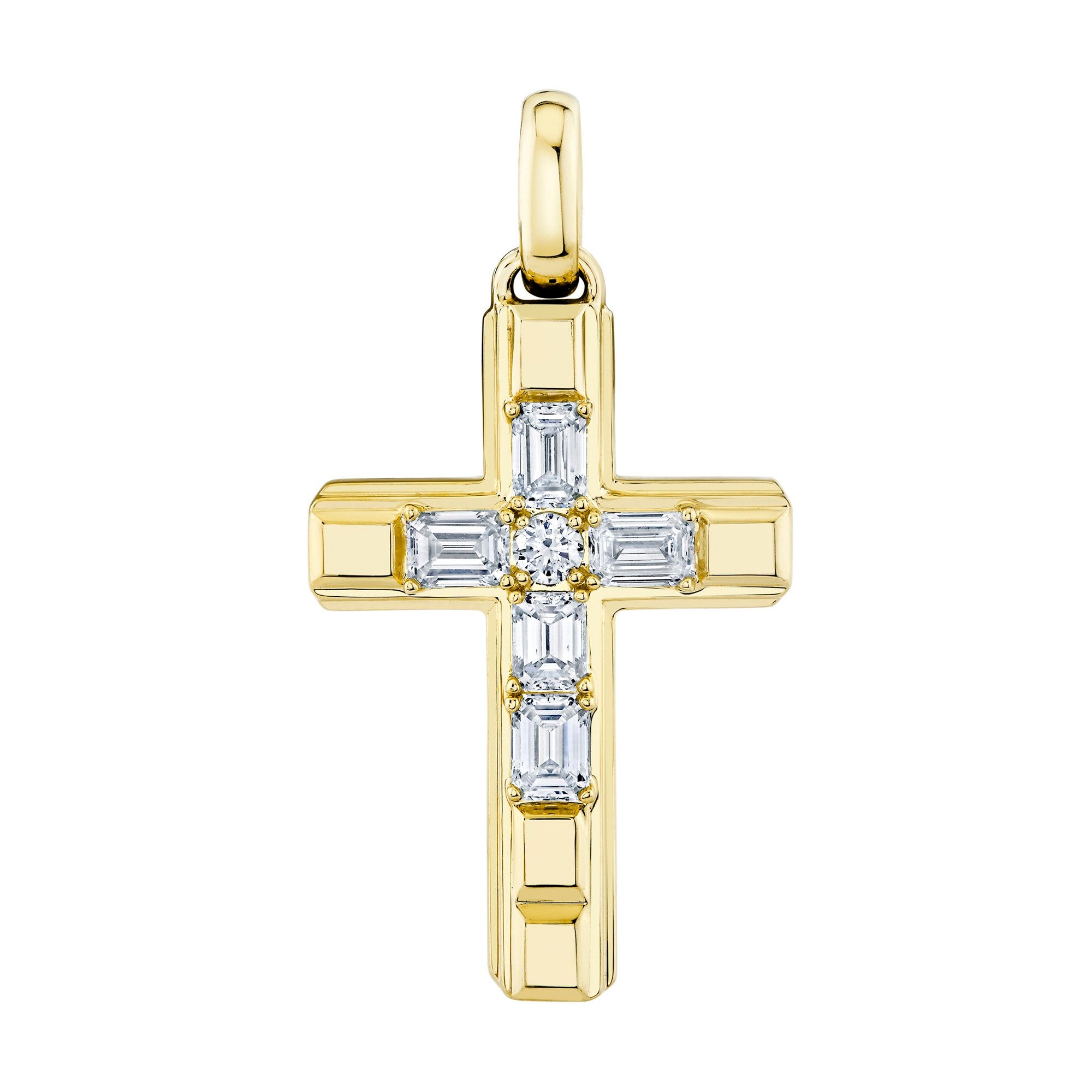 Shy Creation Men's Diamond Cross Pendant