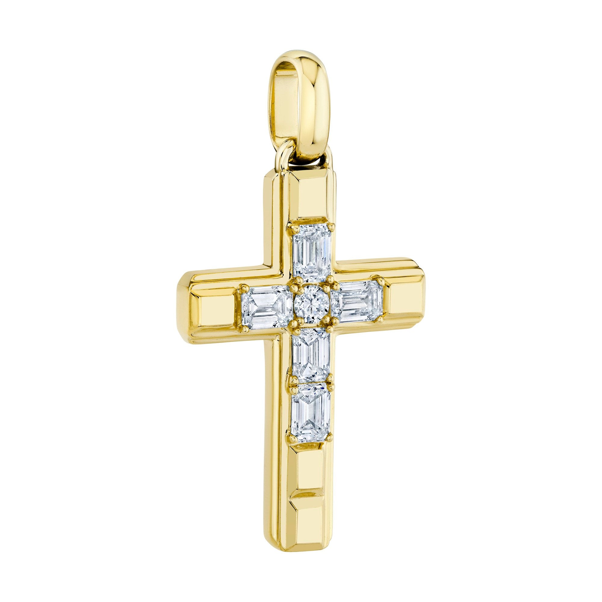Shy Creation Men's Diamond Cross Pendant