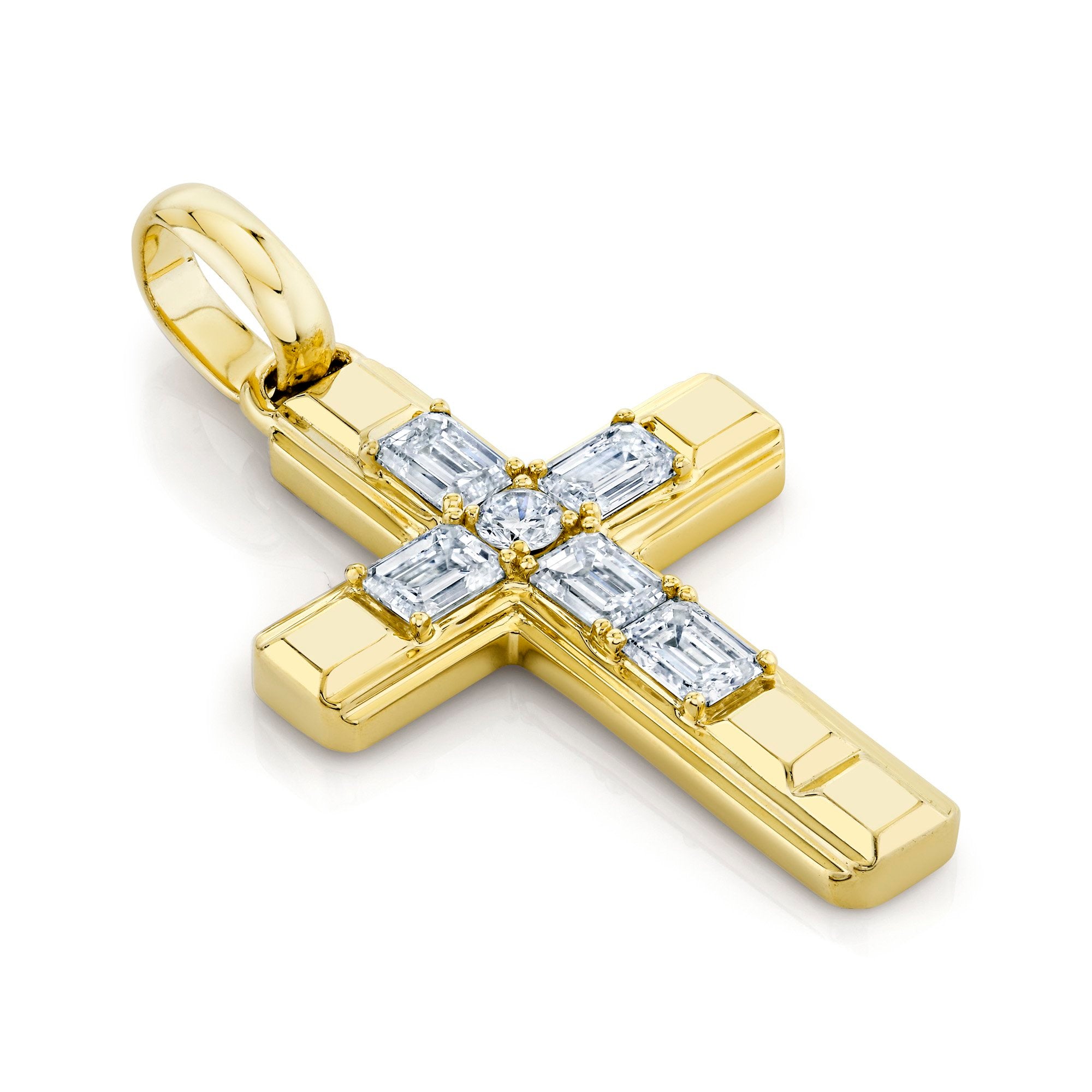 Shy Creation Men's Diamond Cross Pendant