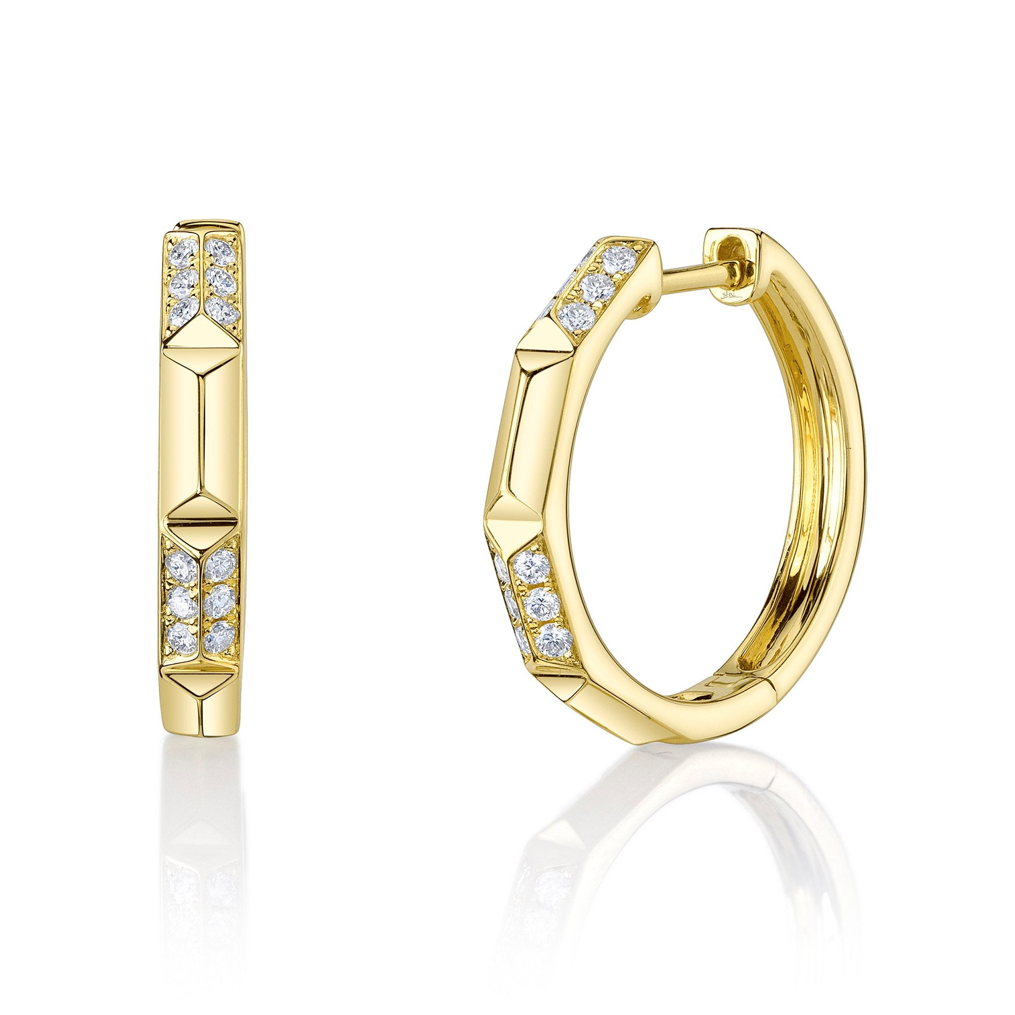 Shy Creation Diamond Fashion Hoop Earrings