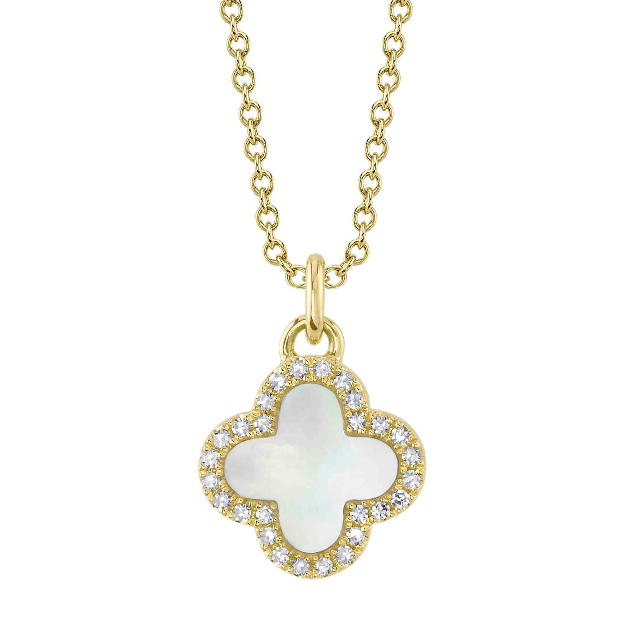 Shy Creation Diamond and Mother of Pear Pendant