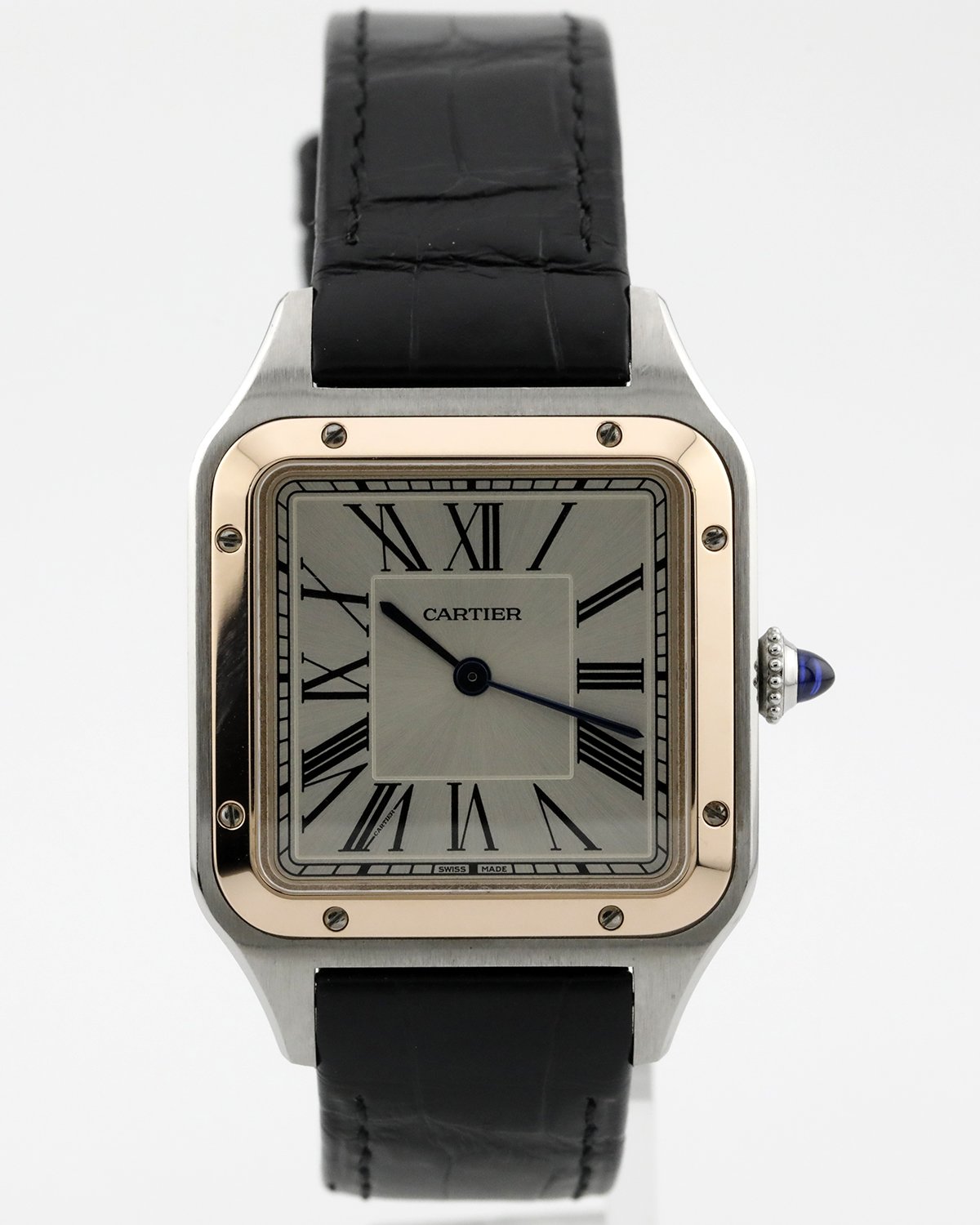 Pre-Owned Cartier Santos-Dumont Large Model 18k Rose Gold Two Tone Ref# W2SA0011