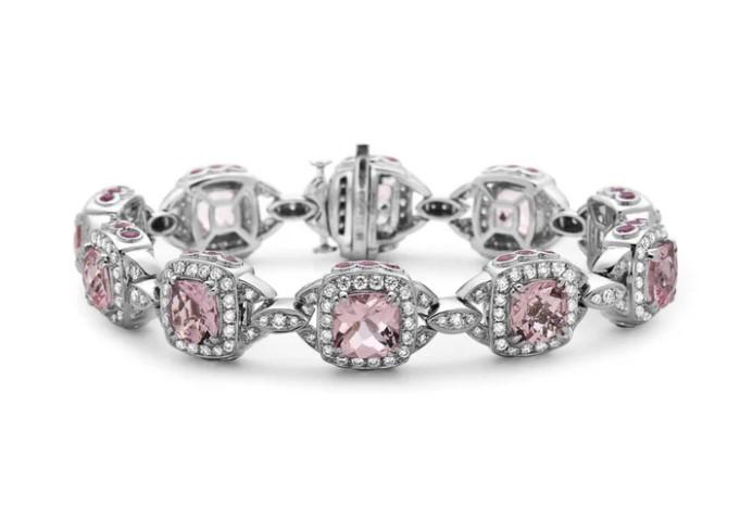 Charles Krypell Diamond and Morganite Bracelet