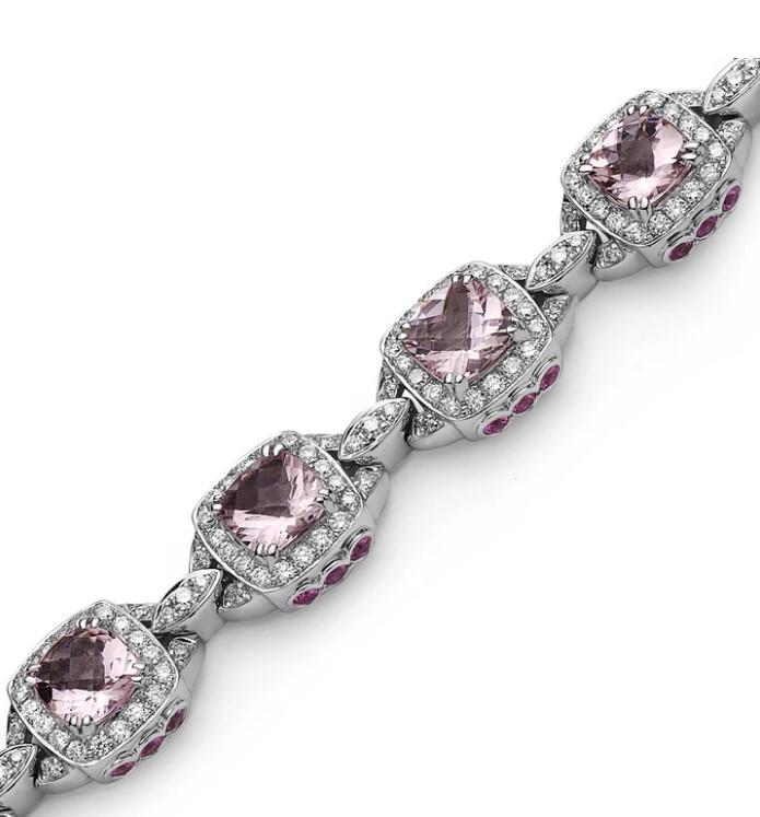 Charles Krypell Diamond and Morganite Bracelet