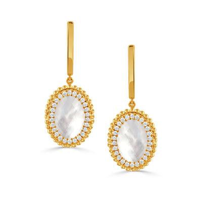 Doves Mother of Pearl and Diamond Earrings