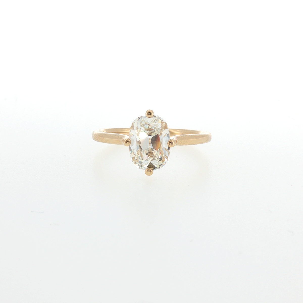 1.81ct Old Mine Cut Cuhsion Shaped Diamond Engagement Ring