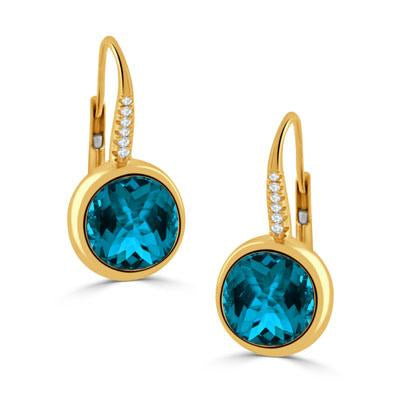 Doves London Blue Topaz and Diamond Earrings
