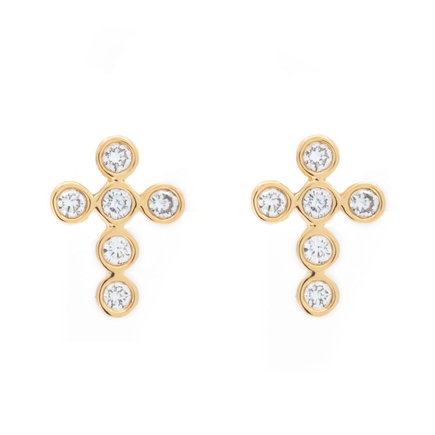 Diamond Cross Stud Earrings