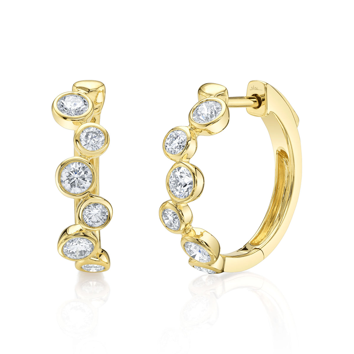 Shy Creation Diamond Hoop Earrings