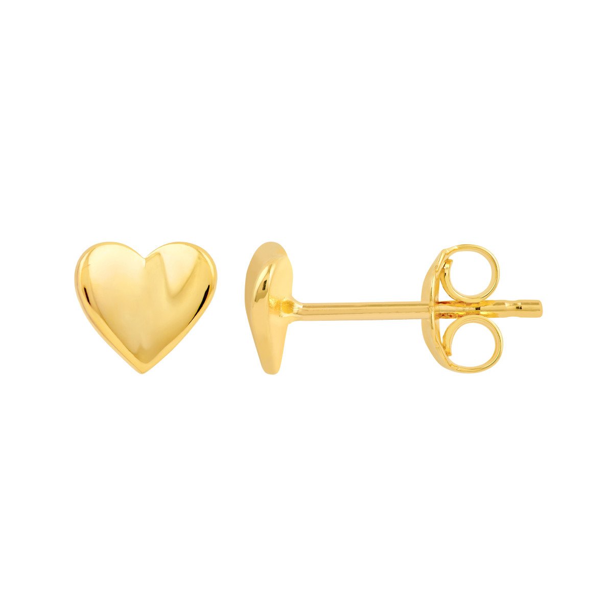 Gold Heart Stud Earrings
