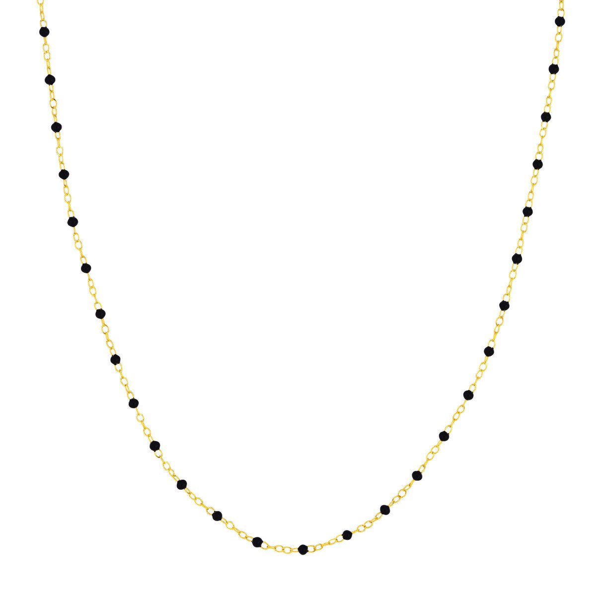 Black Enamel Beaded Necklace
