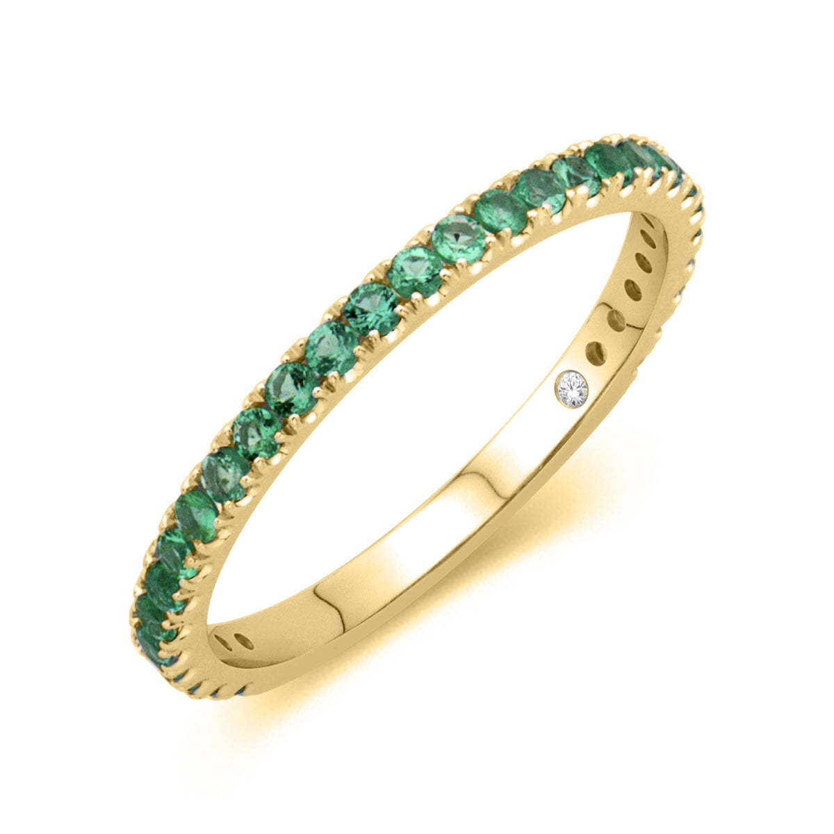 Green Emerald Birthstone Band