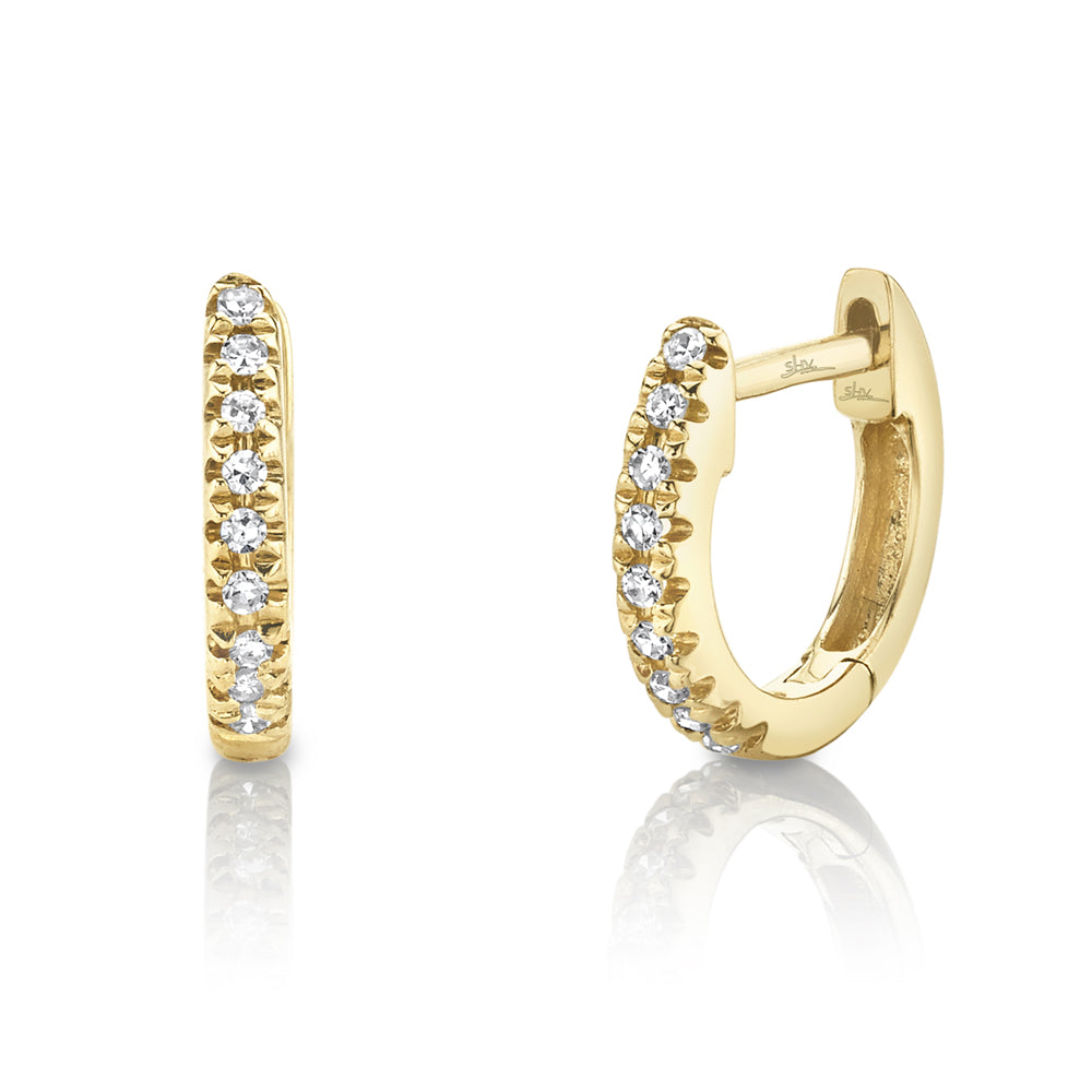 Shy Creation Diamond Huggie Earrings