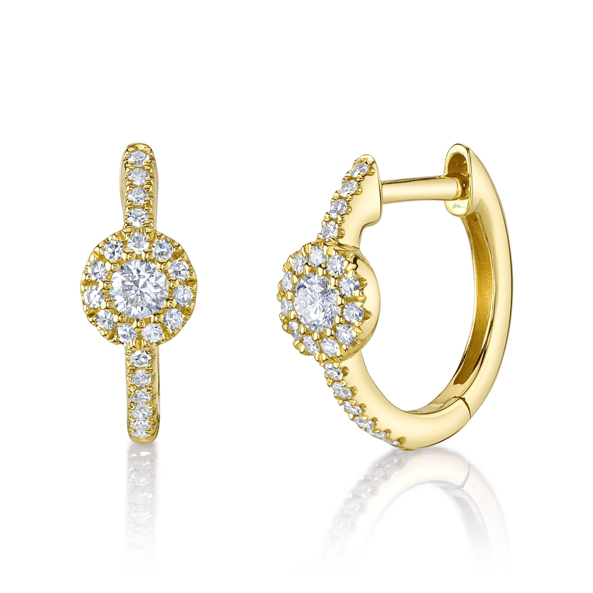Shy Creation Diamond Huggie Earrings
