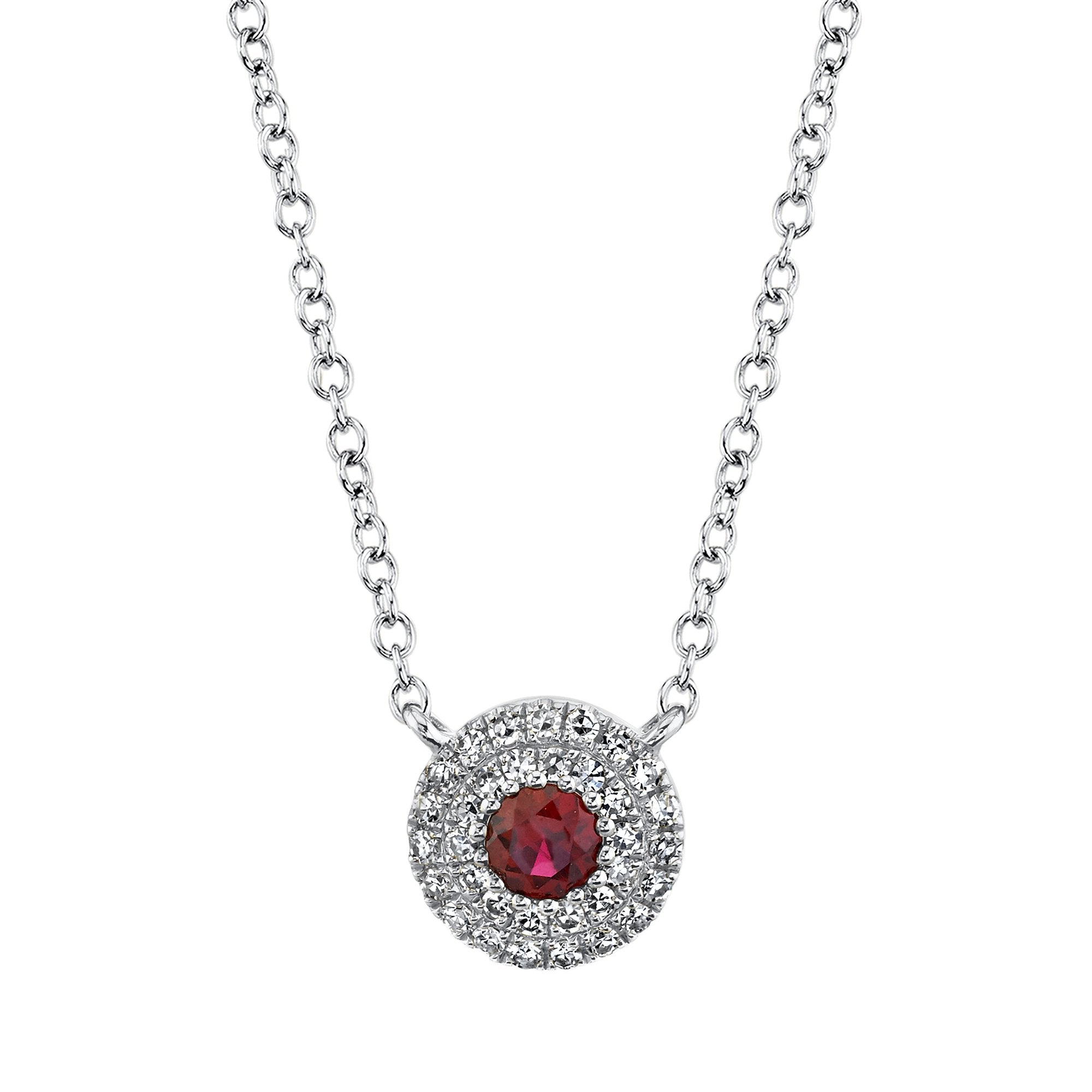 Shy Creation Diamond and Ruby Pendant