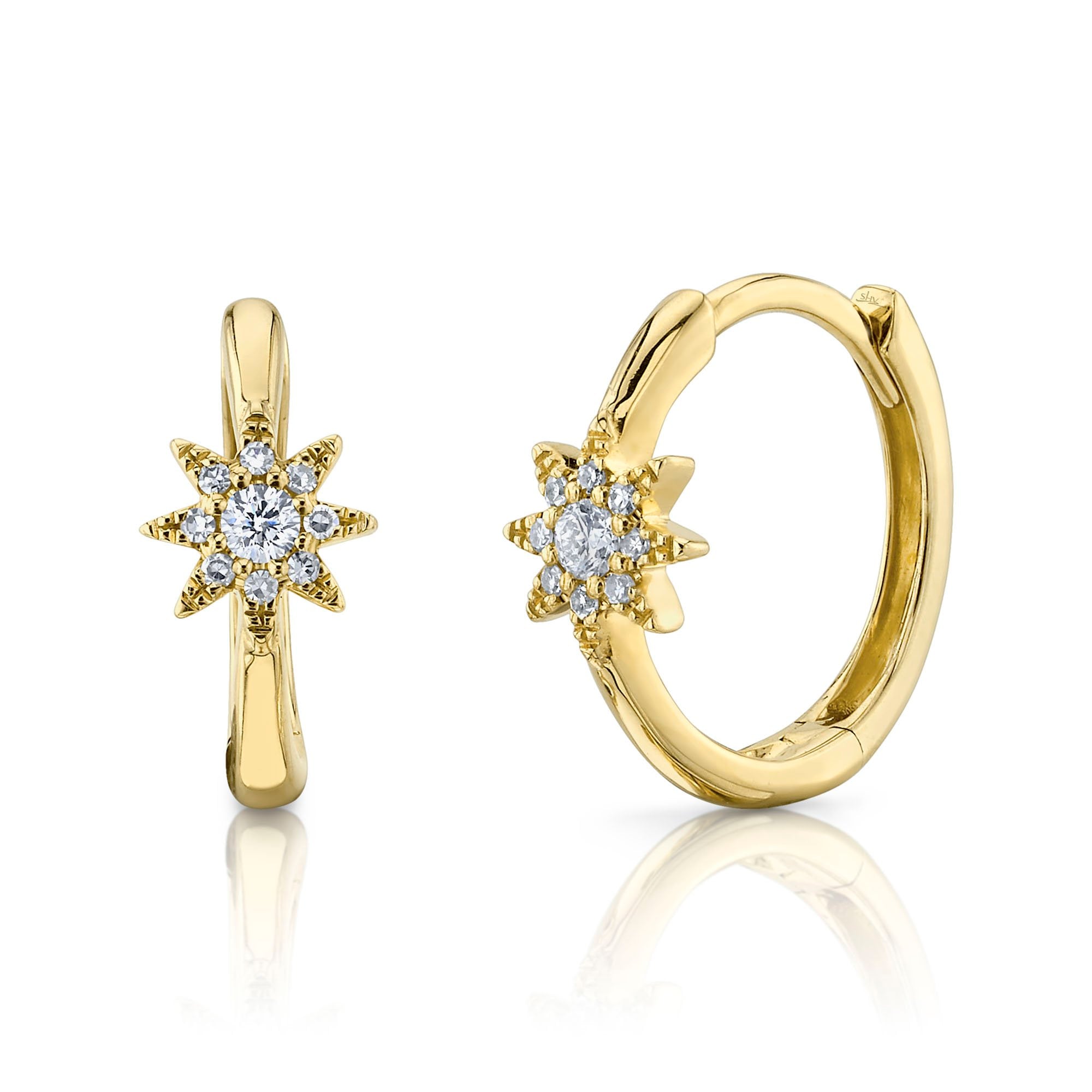 Shy Creation Diamond Huggie Earrings