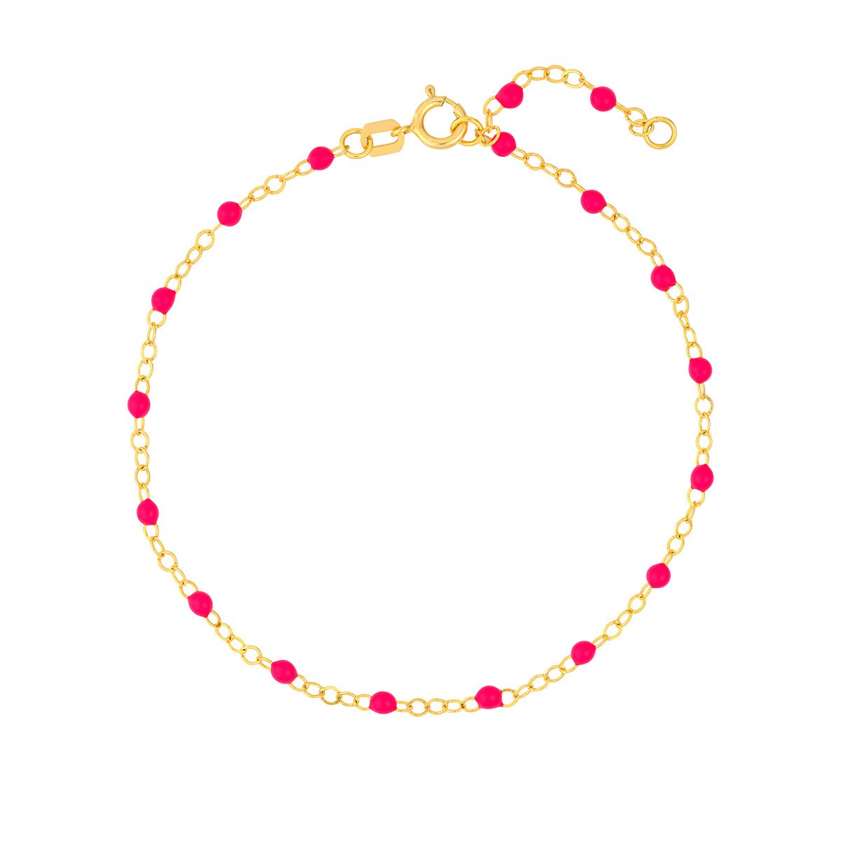 Gold and Enamel Beaded Anklet