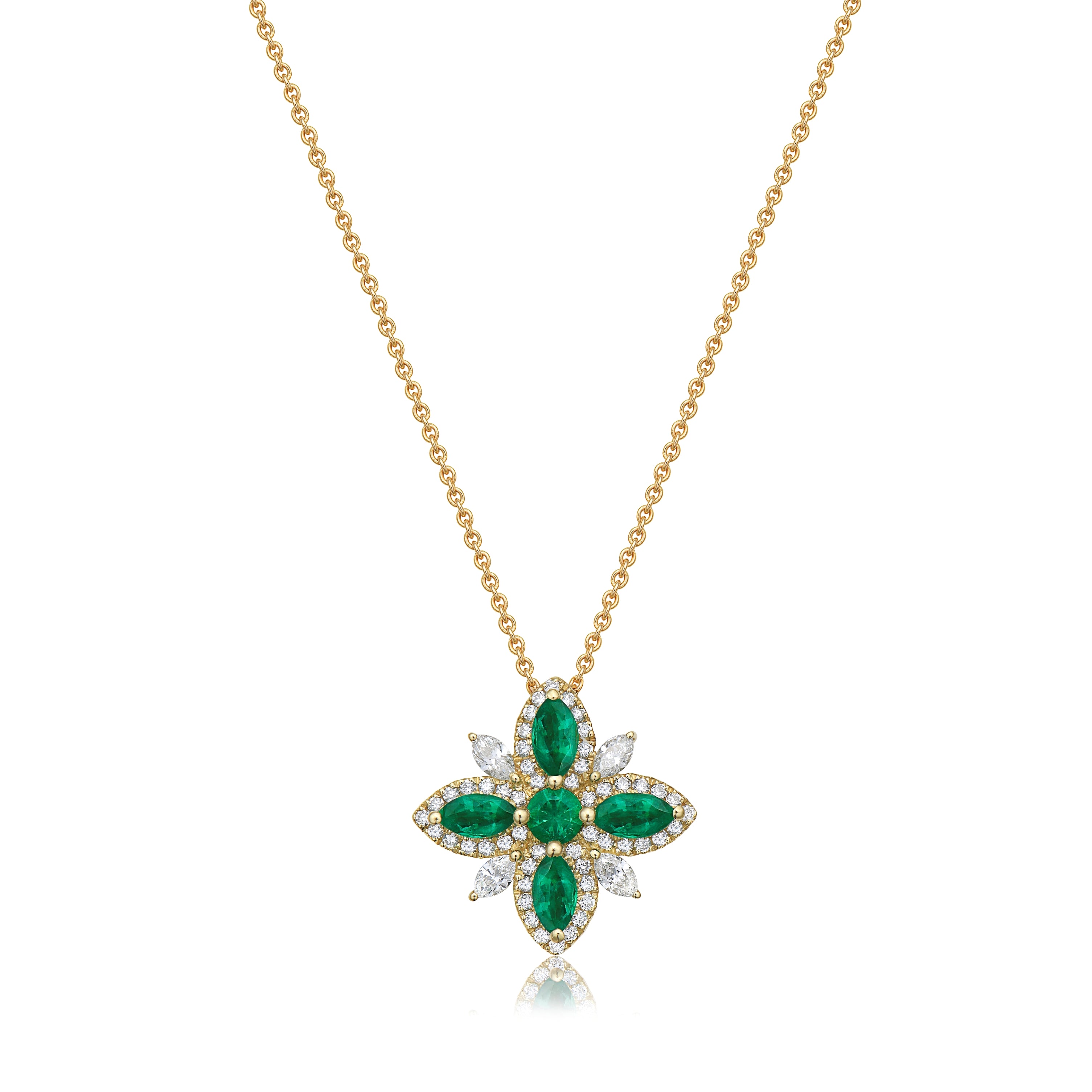 Charles Krypell Diamond and Green Emerald Pendnat