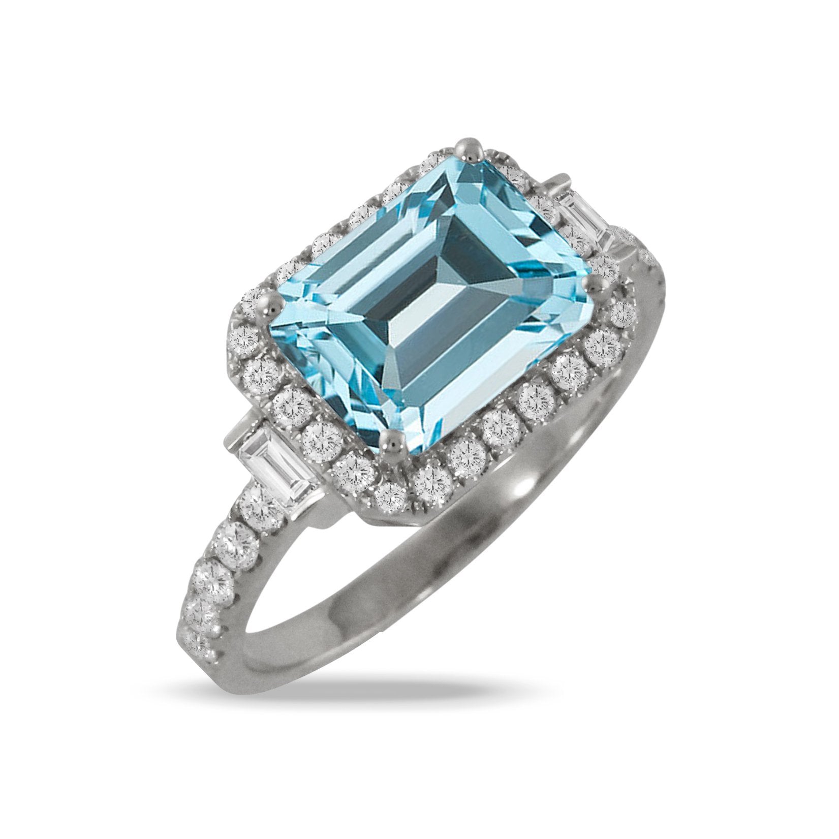 Doves Sky Blue Topaz and Diamond Ring