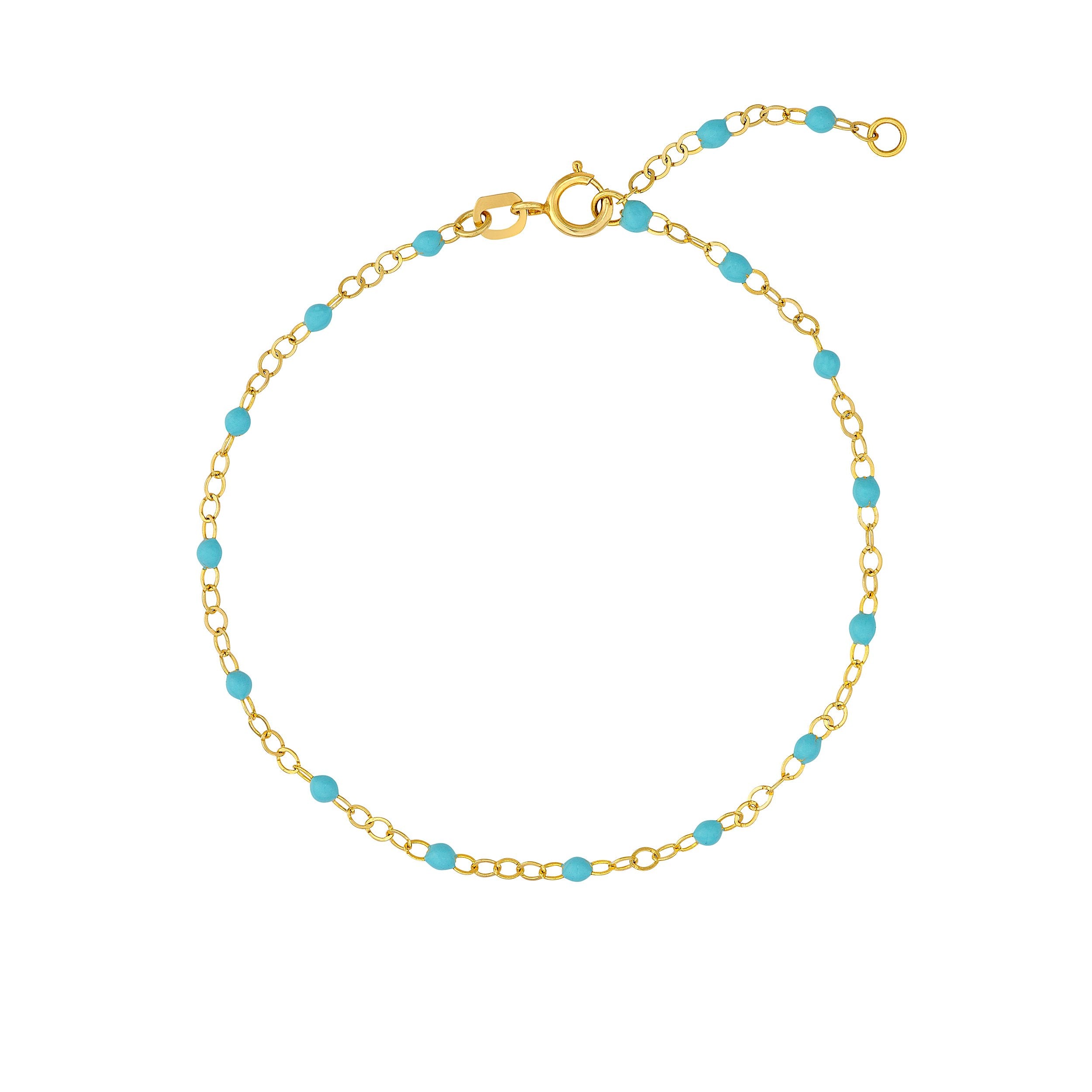 Gold and Enamel Beaded Bracelet