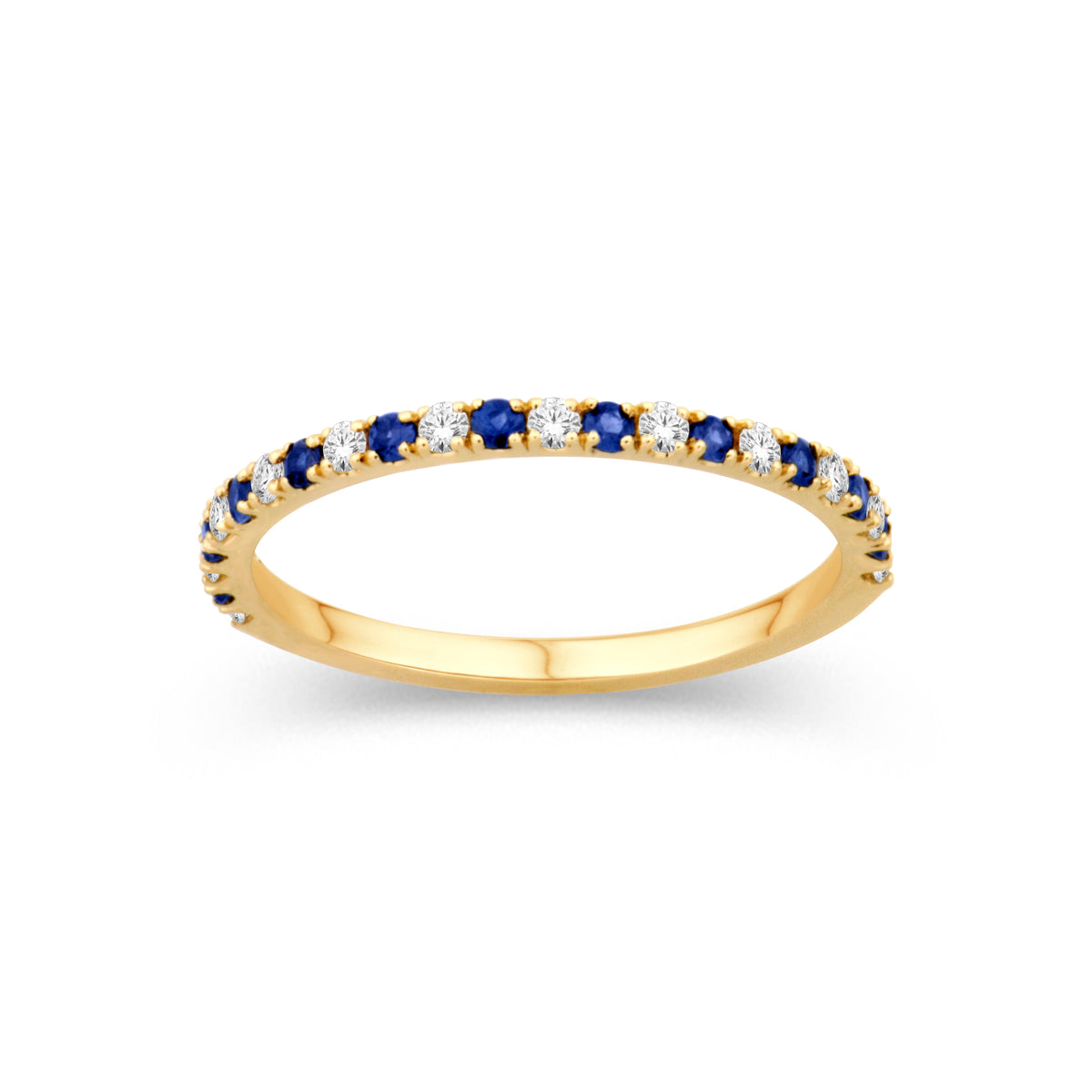 Diamond and Blue Sapphire Band