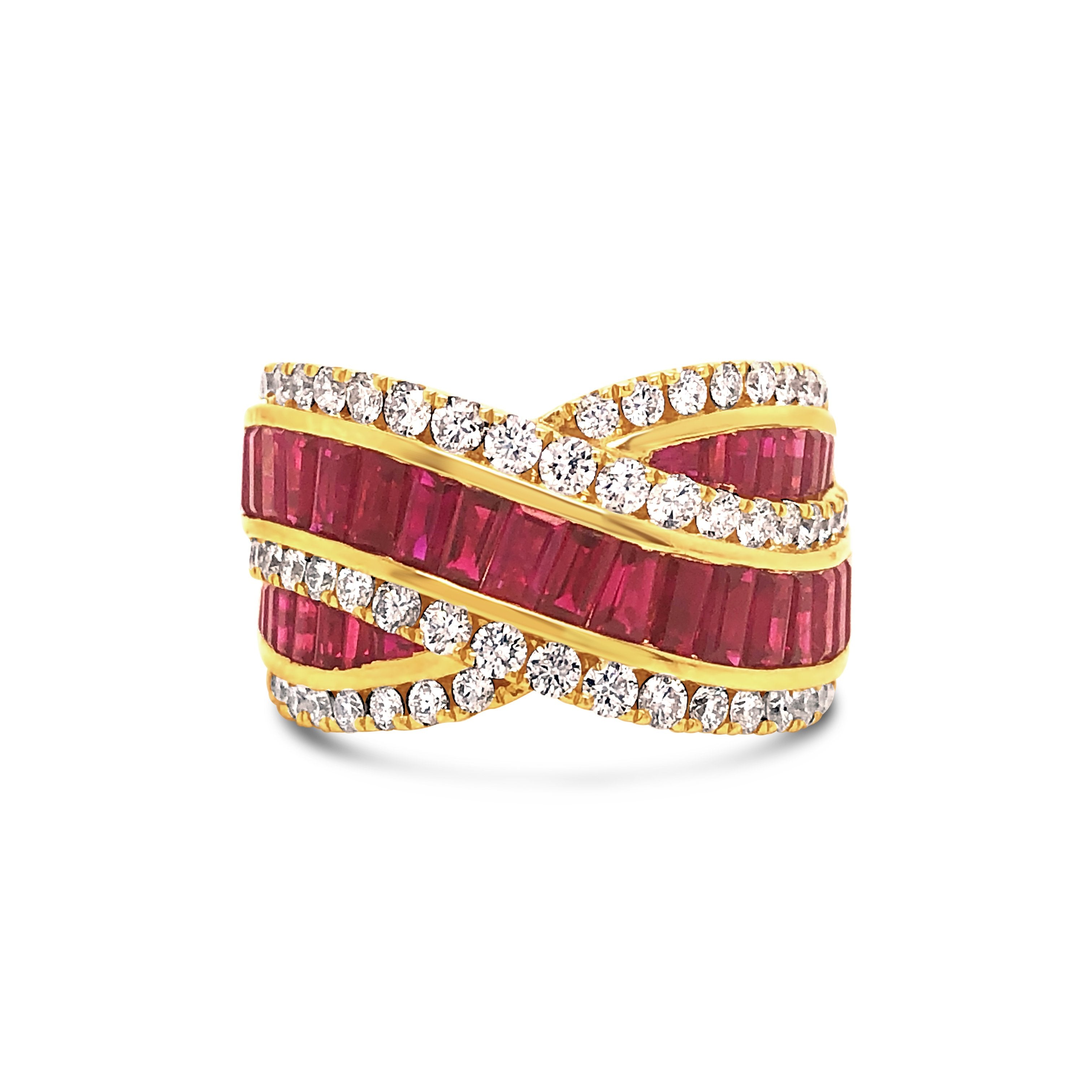 Charles Krypell Diamond and Ruby Ring