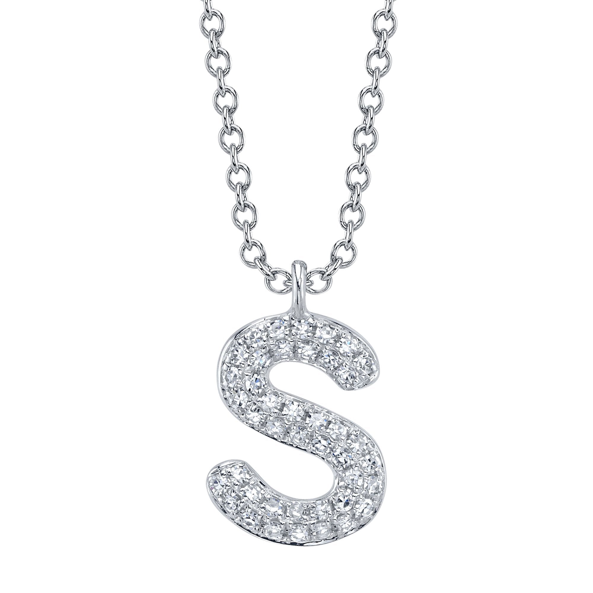 Shy Creation Diamond S Initial Pendant