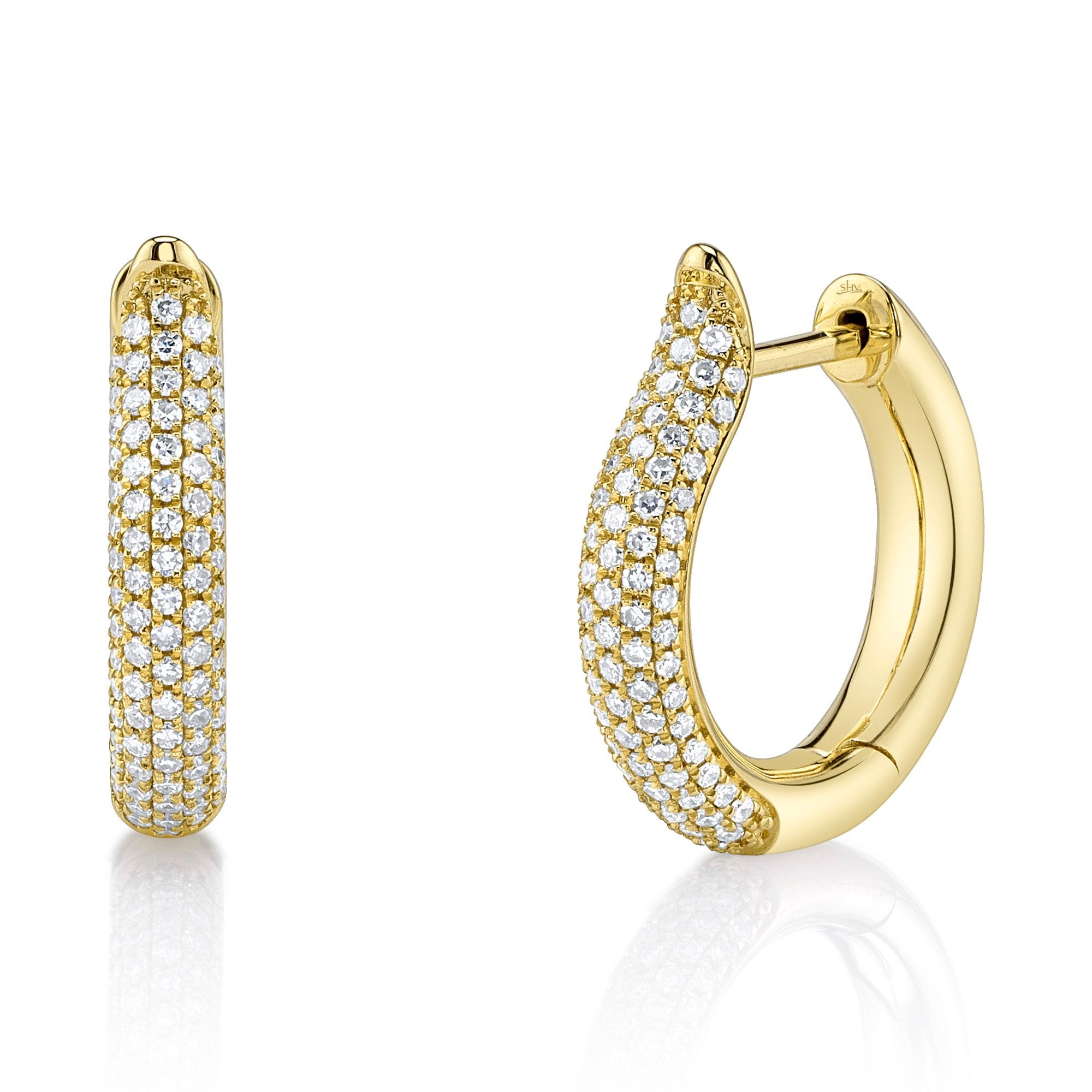 Shy Creation Diamond Huggie Earrings