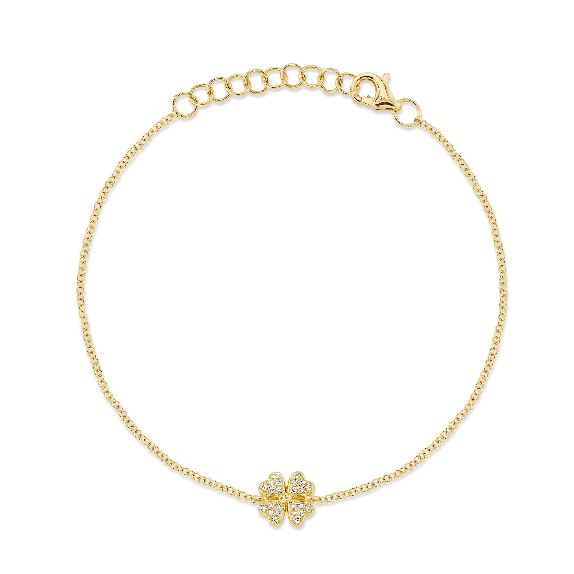 Shy Creation Diamond Four Leaf Clover Bracelet