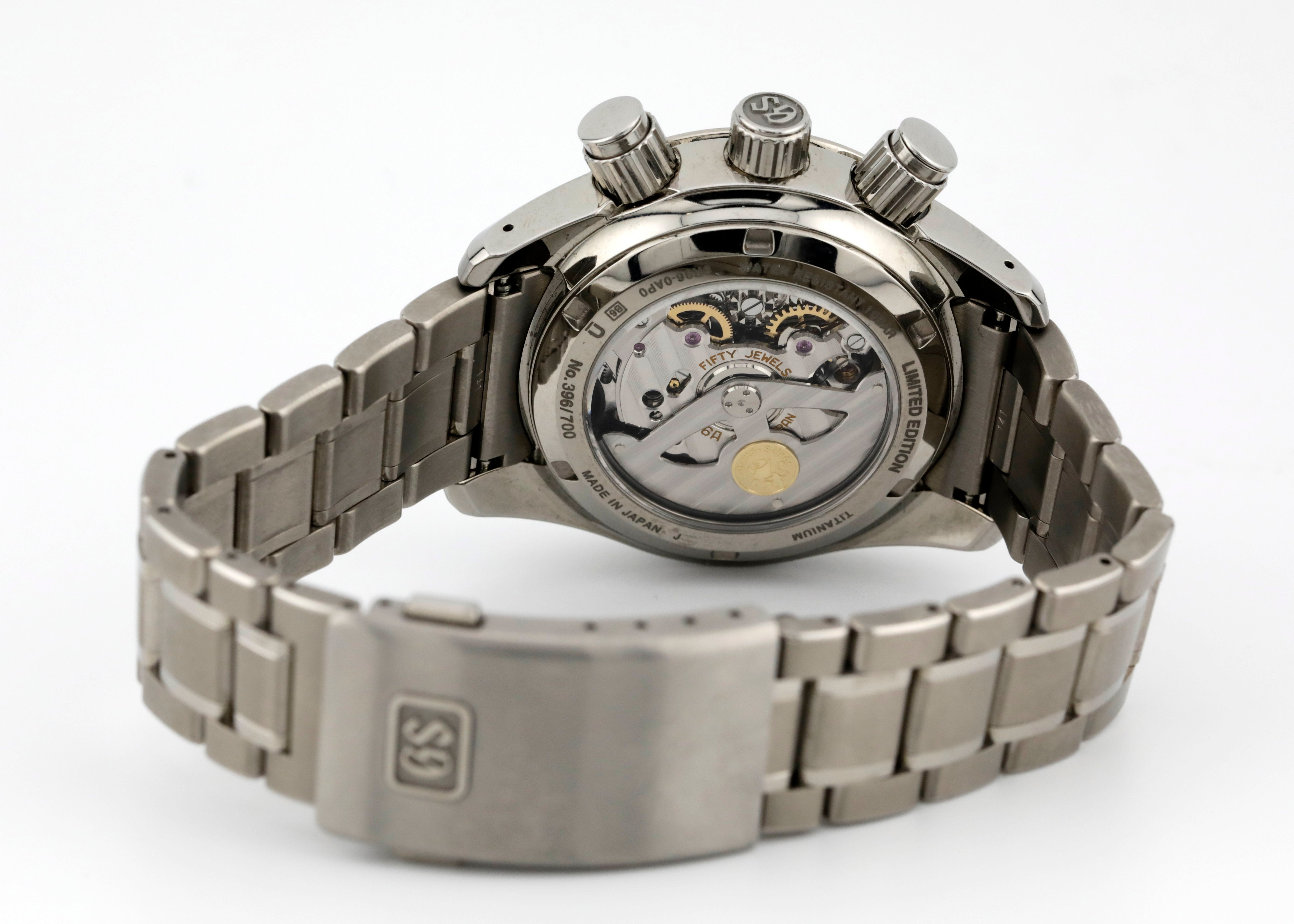 Pre Owned Grand Seiko Chronograph Anniversary Spring Drive GMT Limited Edition 700 Ref# SBGC247G