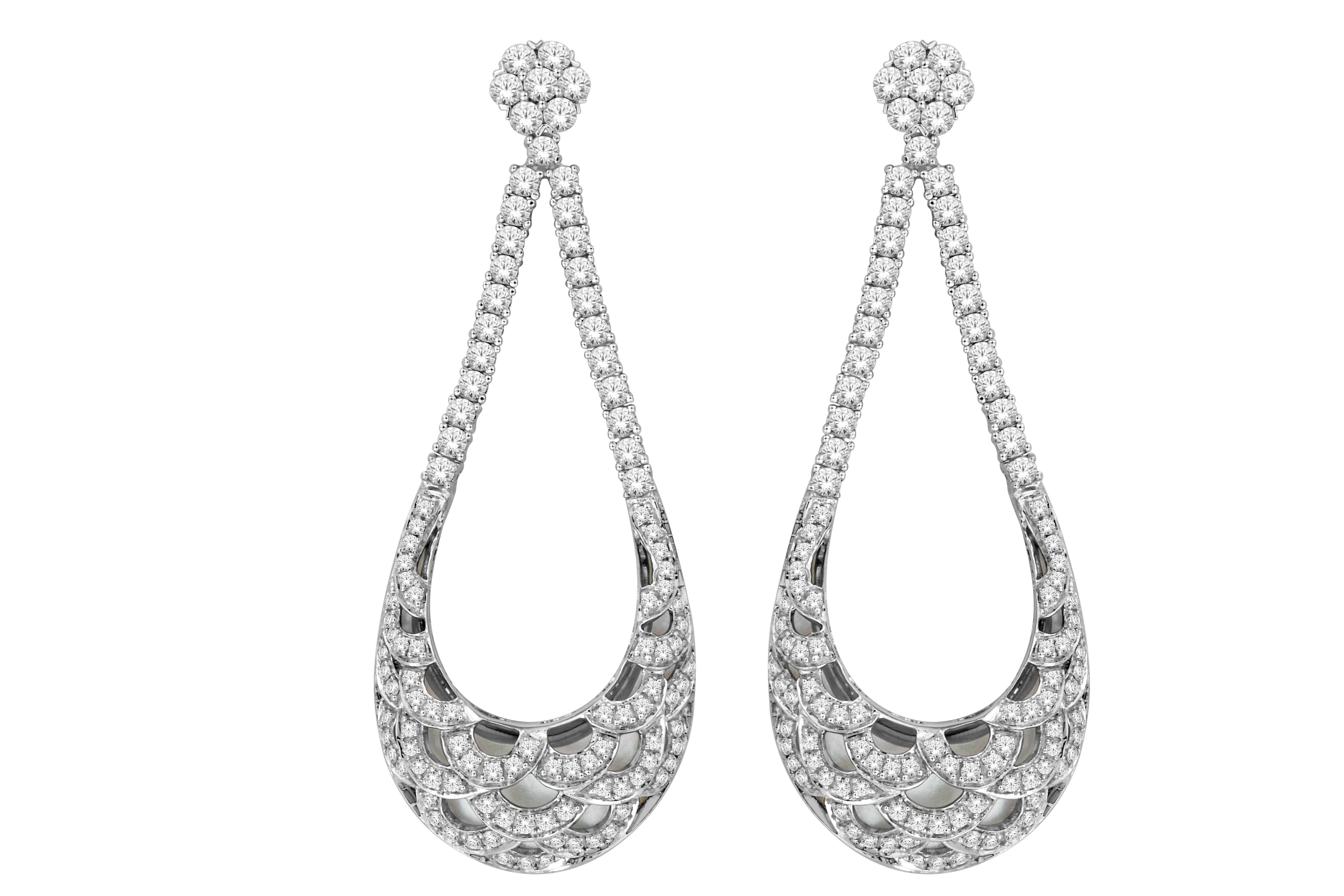 Diamond and Mother of Pearl Earrings