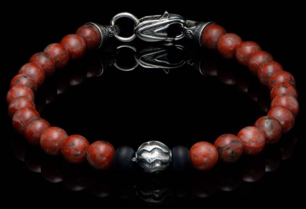 William Henry Brookings Red Jasper Men's Bracelet