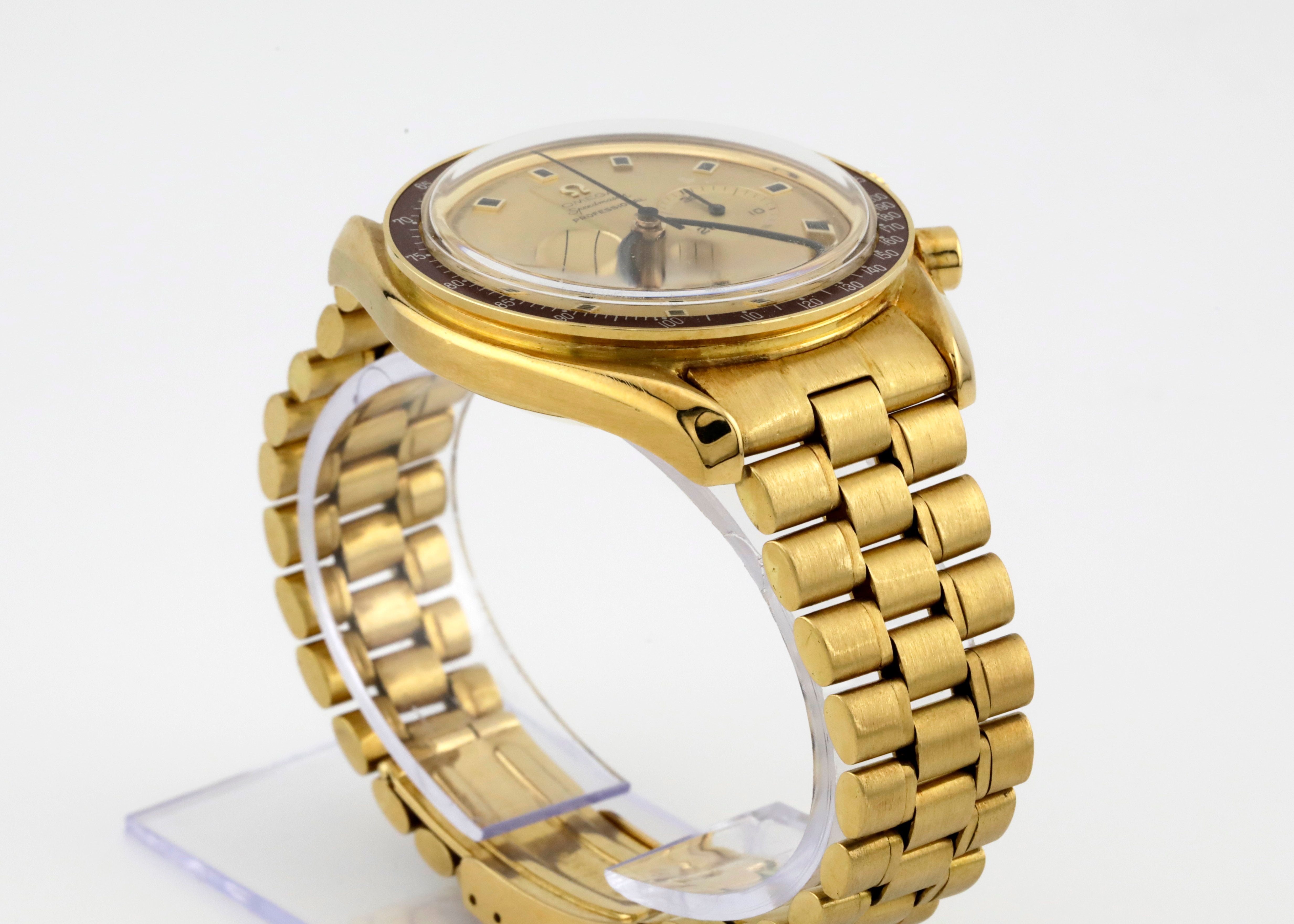Pre Owned Omega Speedmaster Professional Moonwatch Apollo 11 Limited Edition 18k Gold Ref# BA145.022
