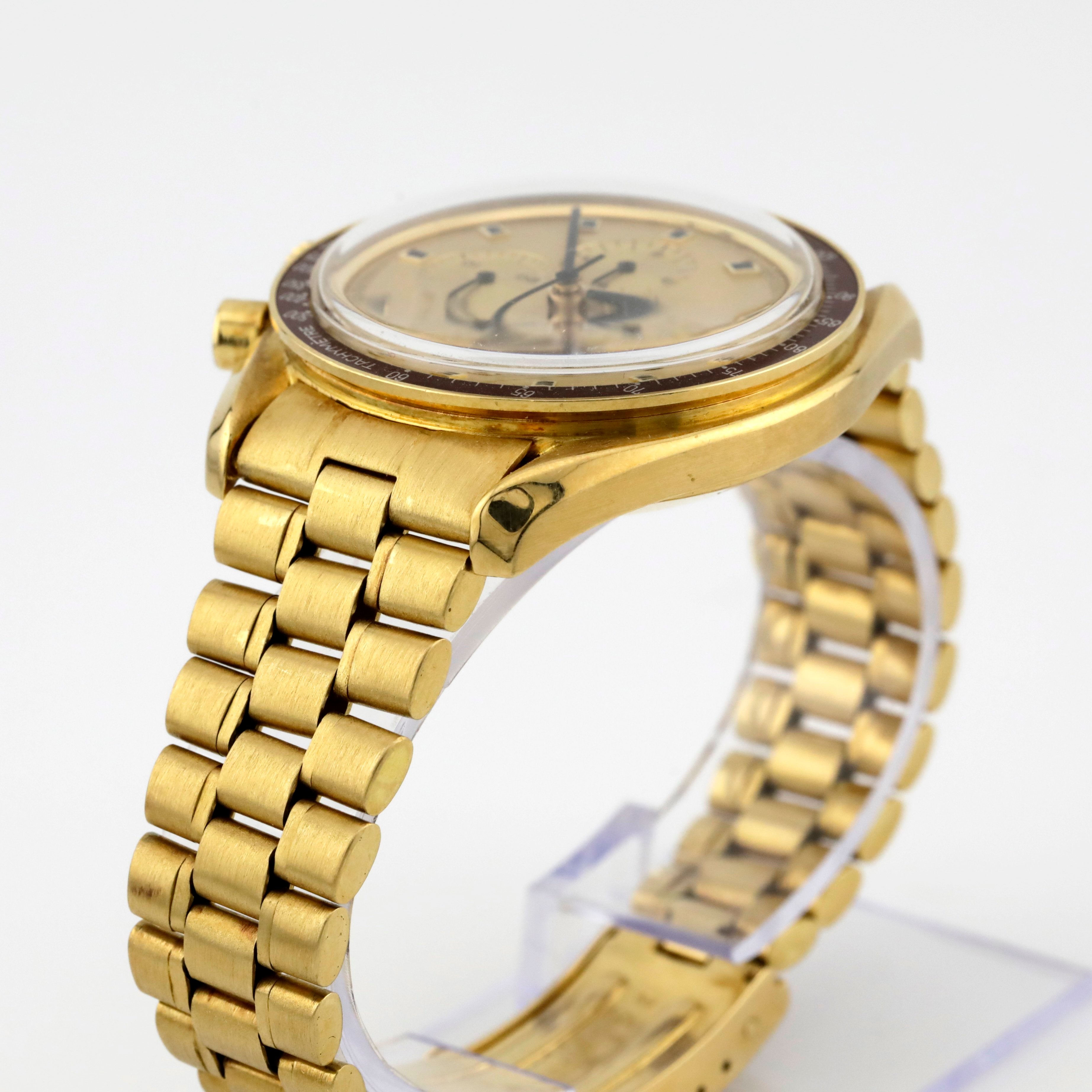 Pre Owned Omega Speedmaster Professional Moonwatch Apollo 11 Limited Edition 18k Gold Ref# BA145.022