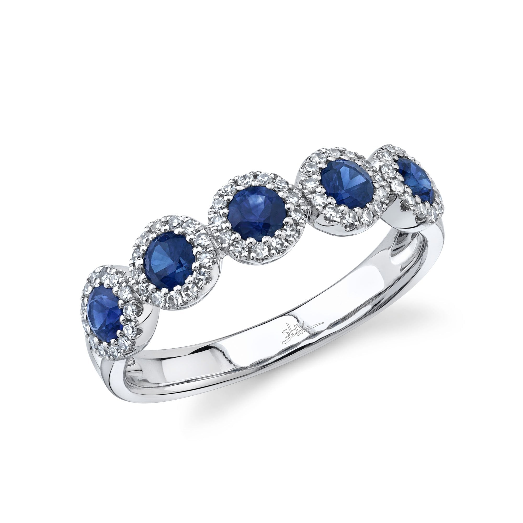 Shy Creation Diamond and Blue Sapphire Ring