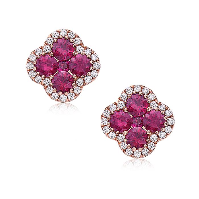 Charles Krypell Ruby and Diamond Earrings