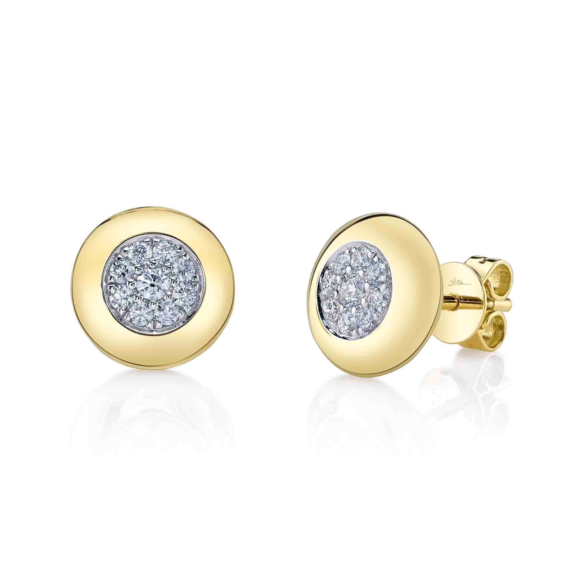 Shy Creation Diamond Fashion Stud Earrings