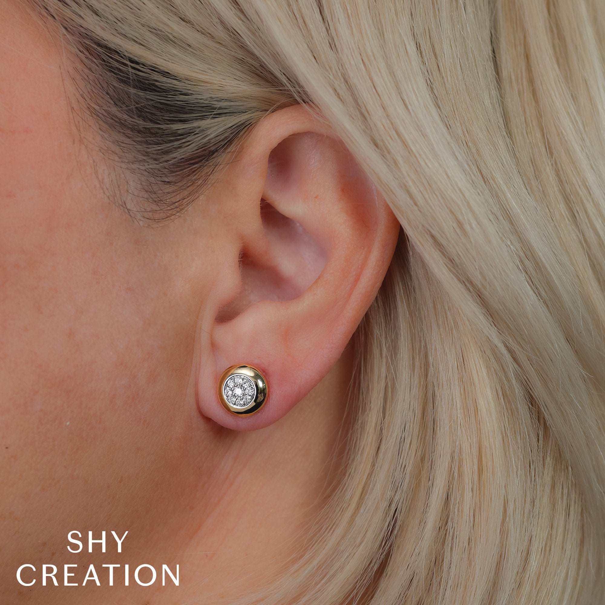 Shy Creation Diamond Fashion Stud Earrings