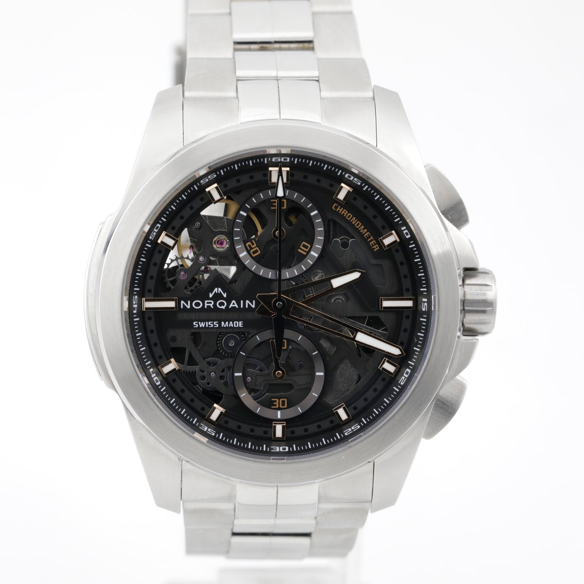 Pre Owned Norqain Independence Skeleton Chrono 42 Ref# NN3200SC/B323/102SKC