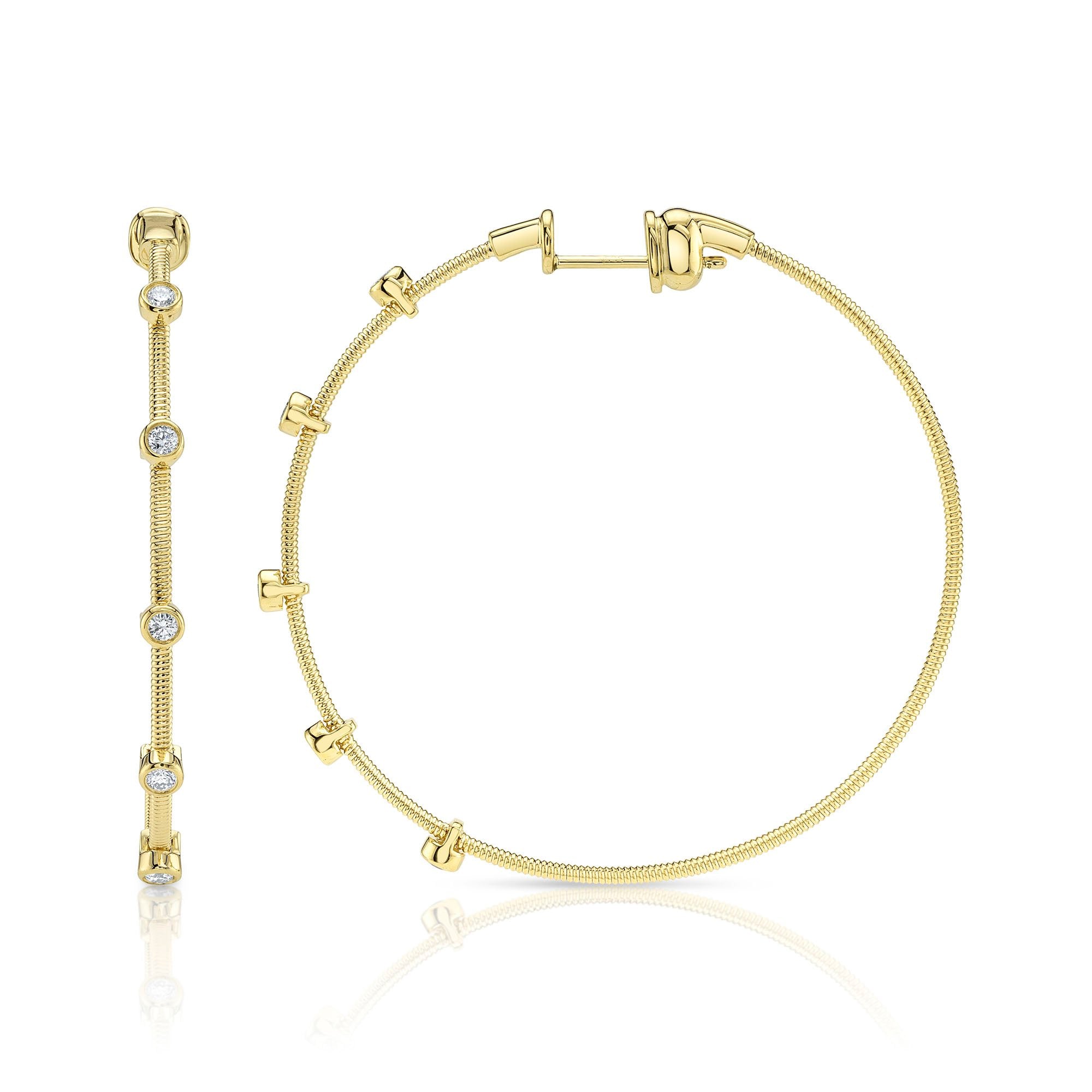 Shy Creation Diamond Fashion Hoop Earrings